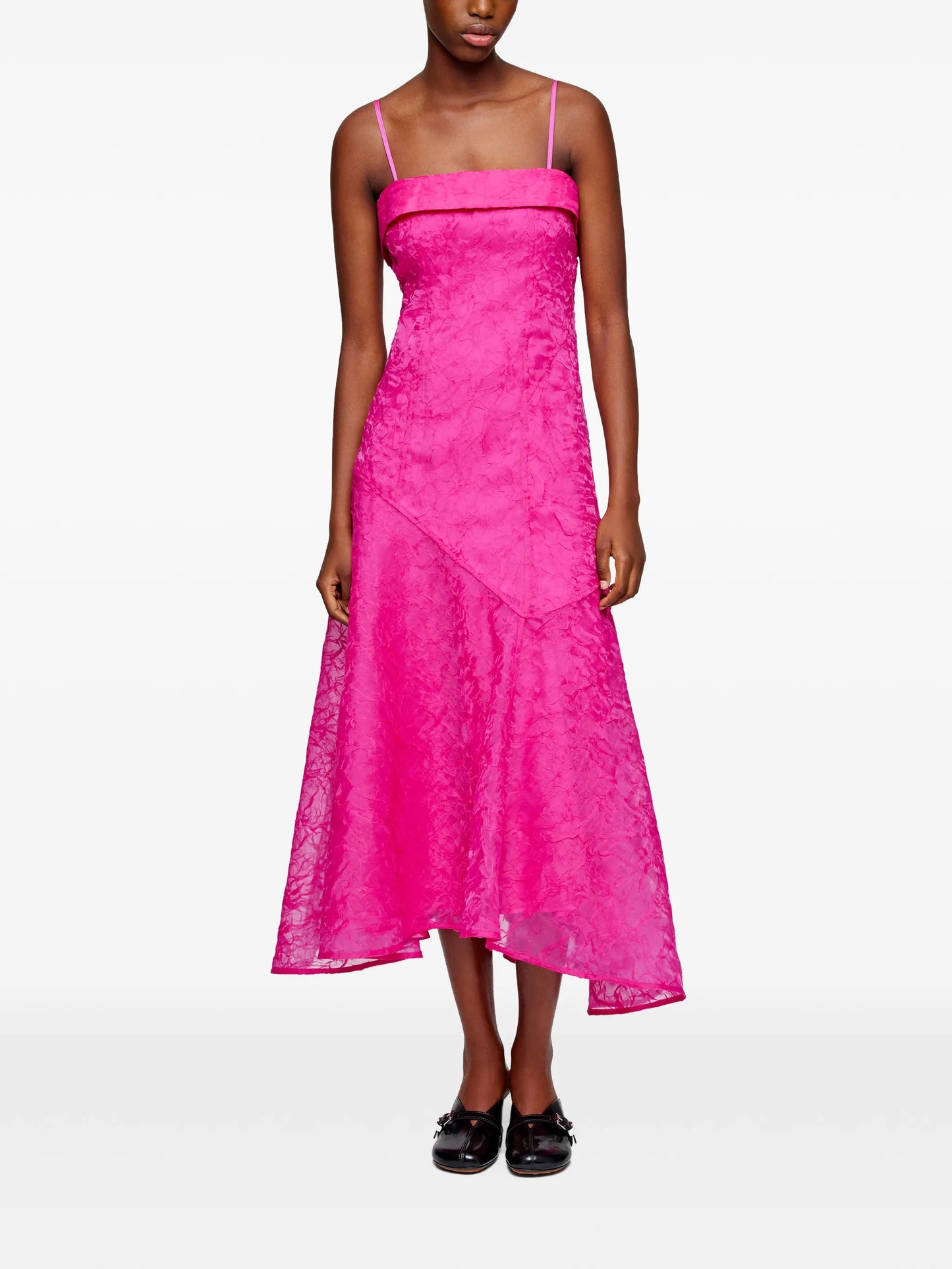 straps asymmetrical midi dress
