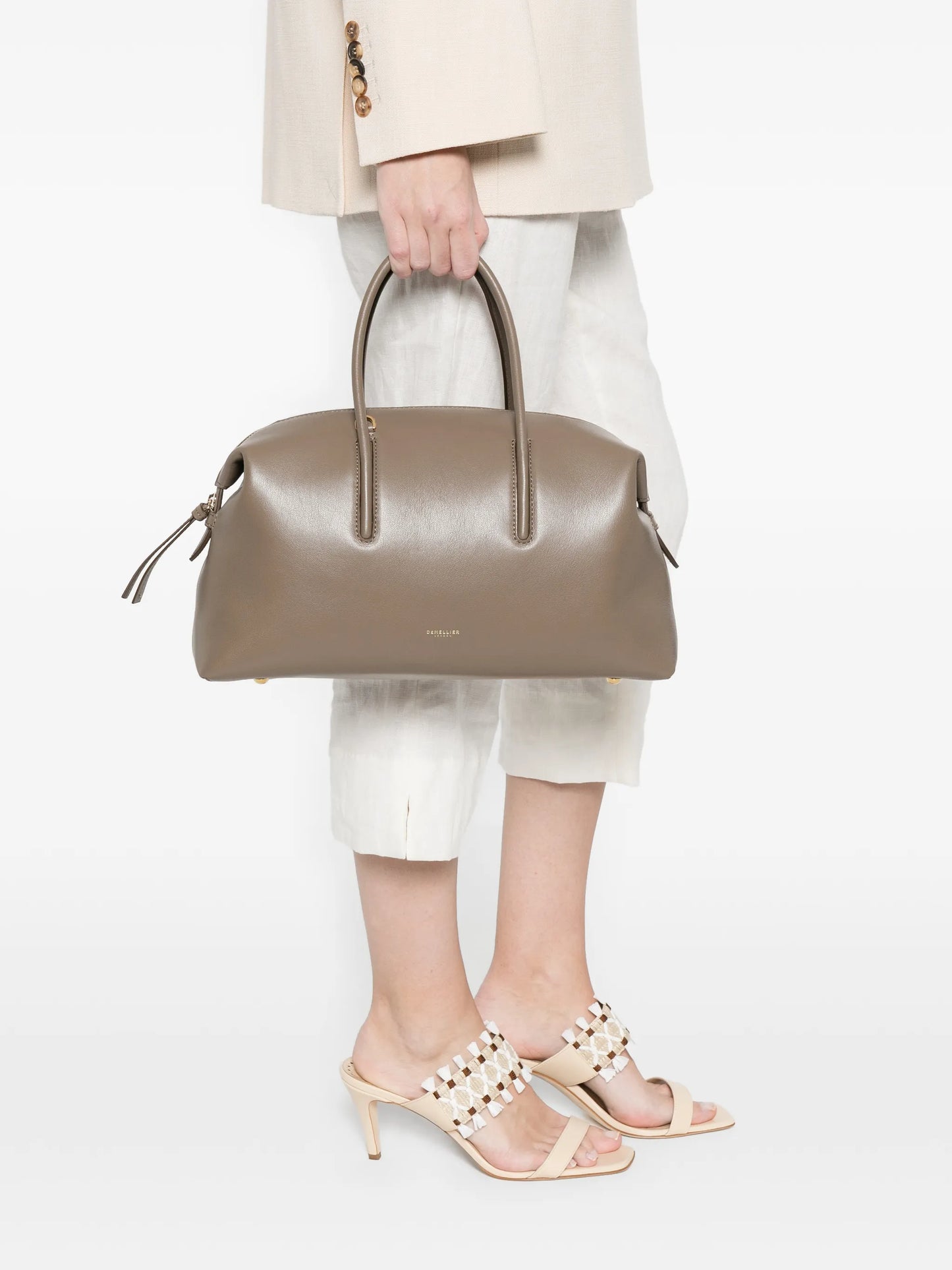 The Midi Stockholm top handle leather tote bag
