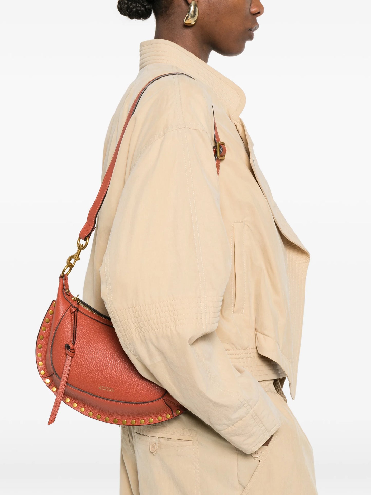 Oskan moon-shaped leather shoulder bag