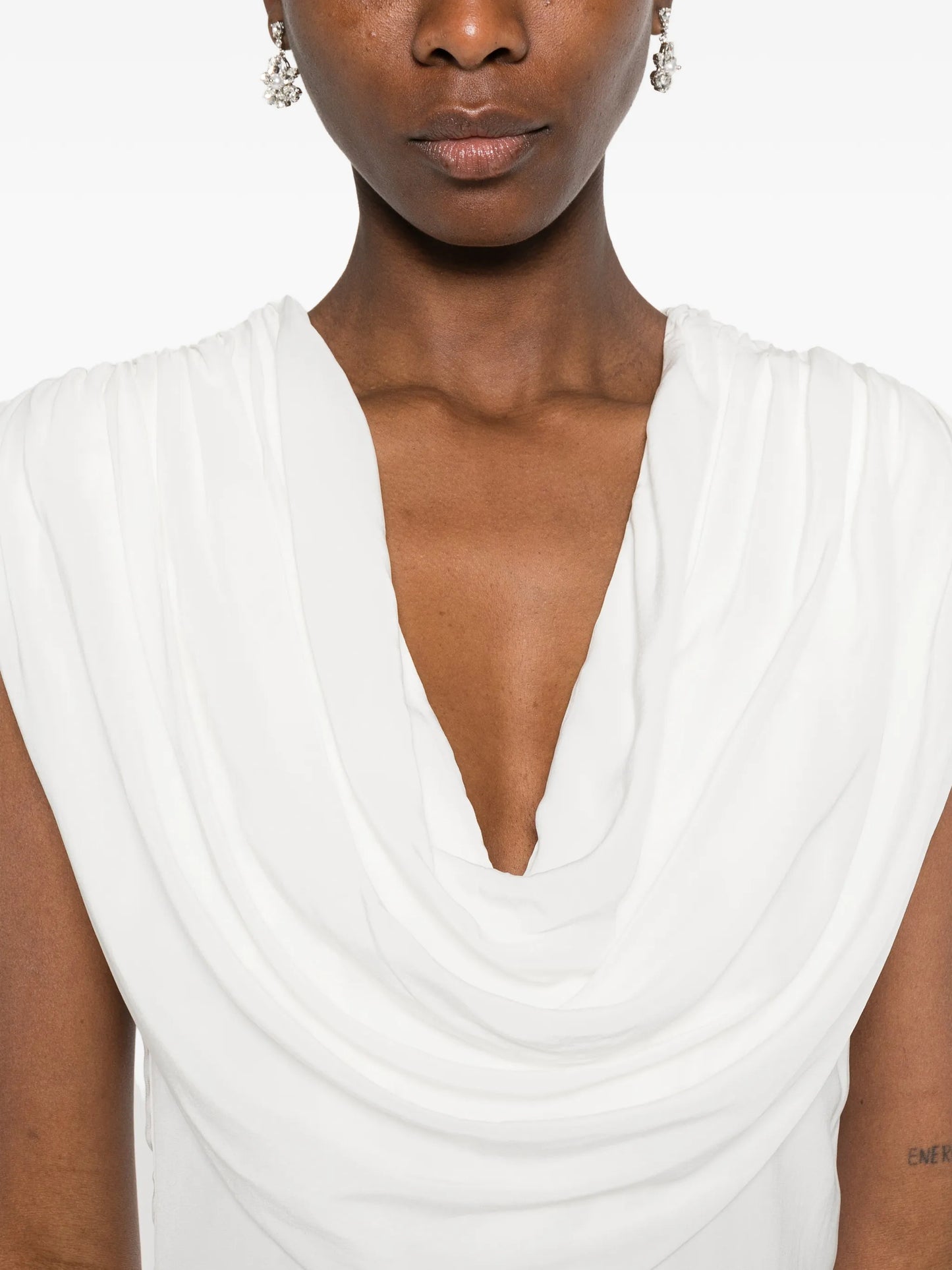 Maxi Waterfall sleeveless dress