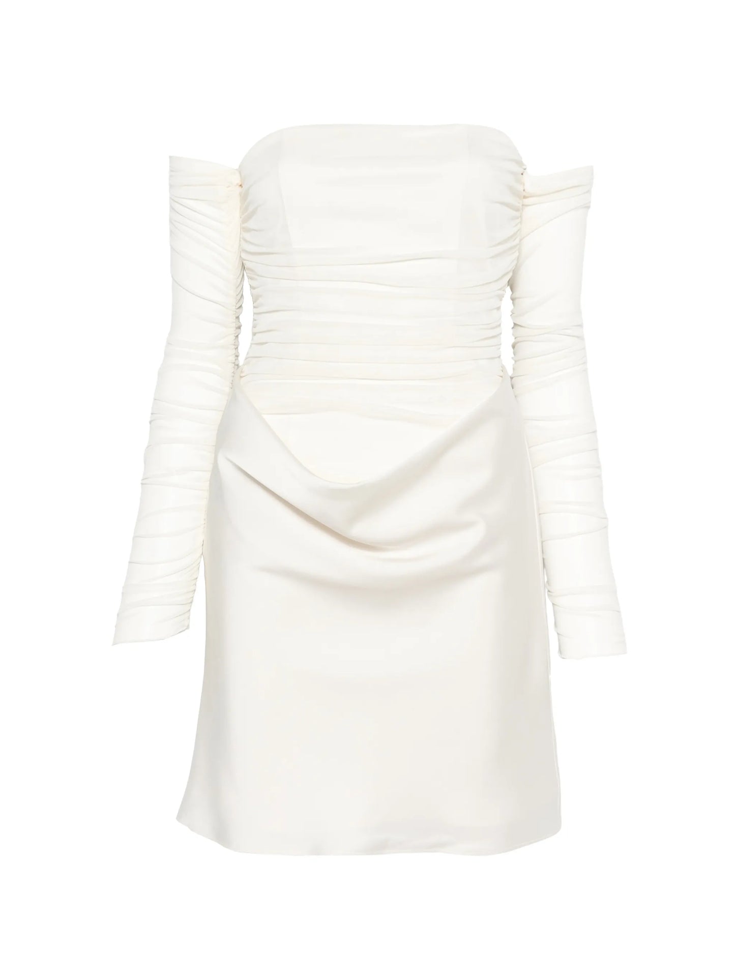 Ruched mesh mini dress