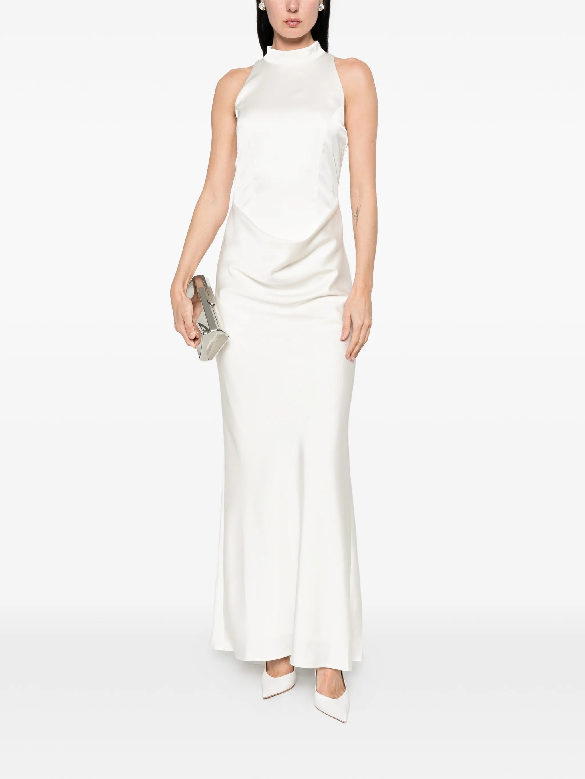 high-neck maxi dress