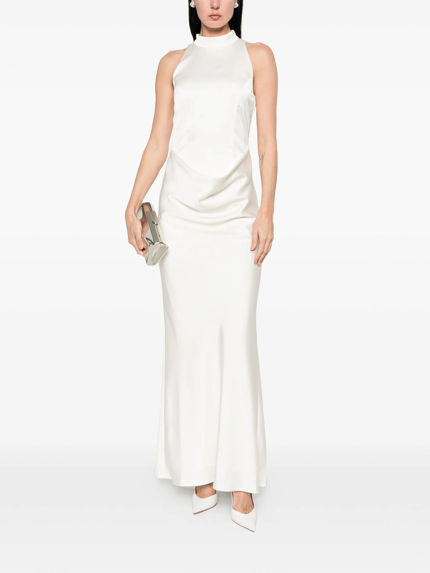 high-neck maxi dress
