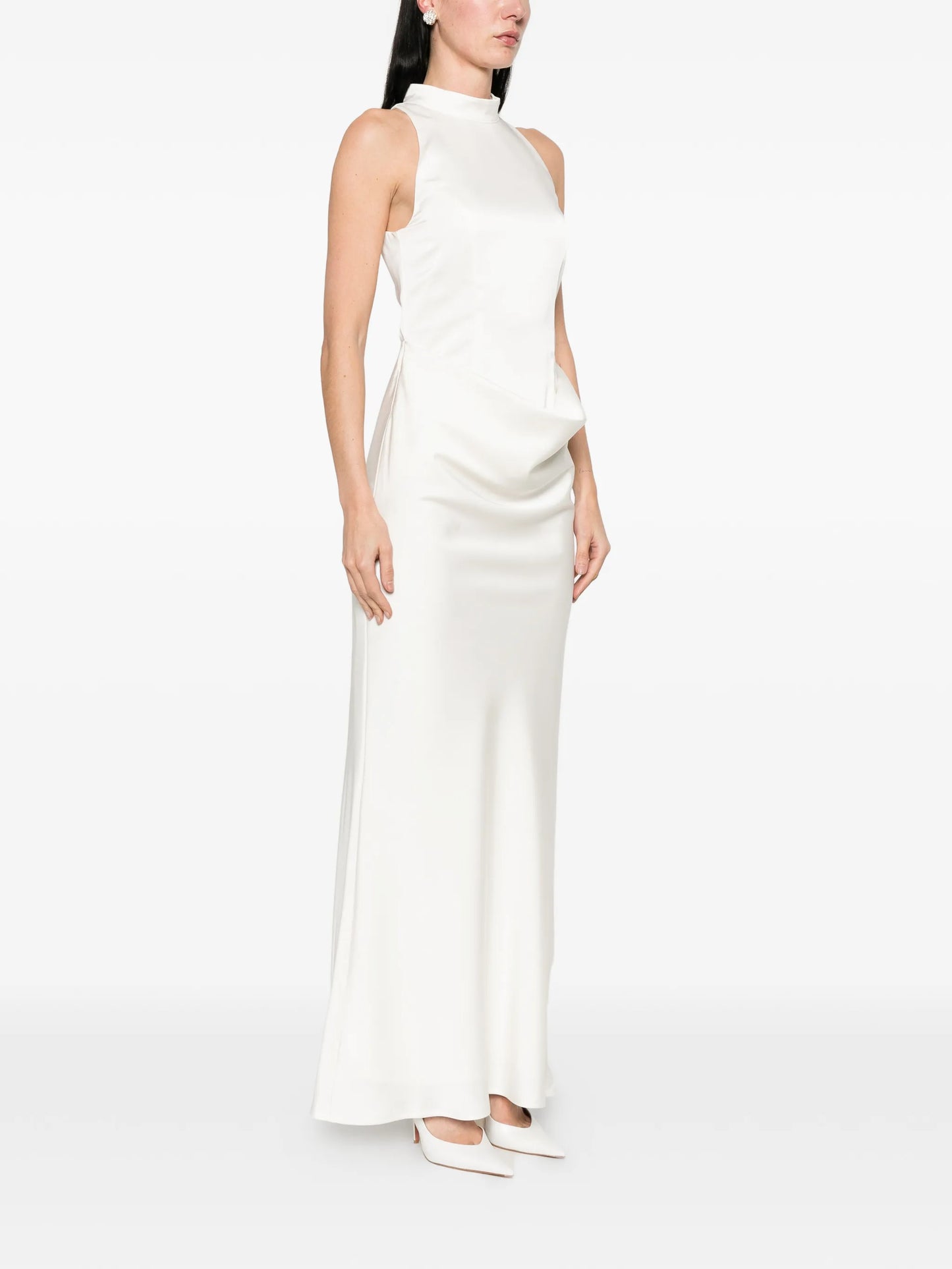 high-neck maxi dress