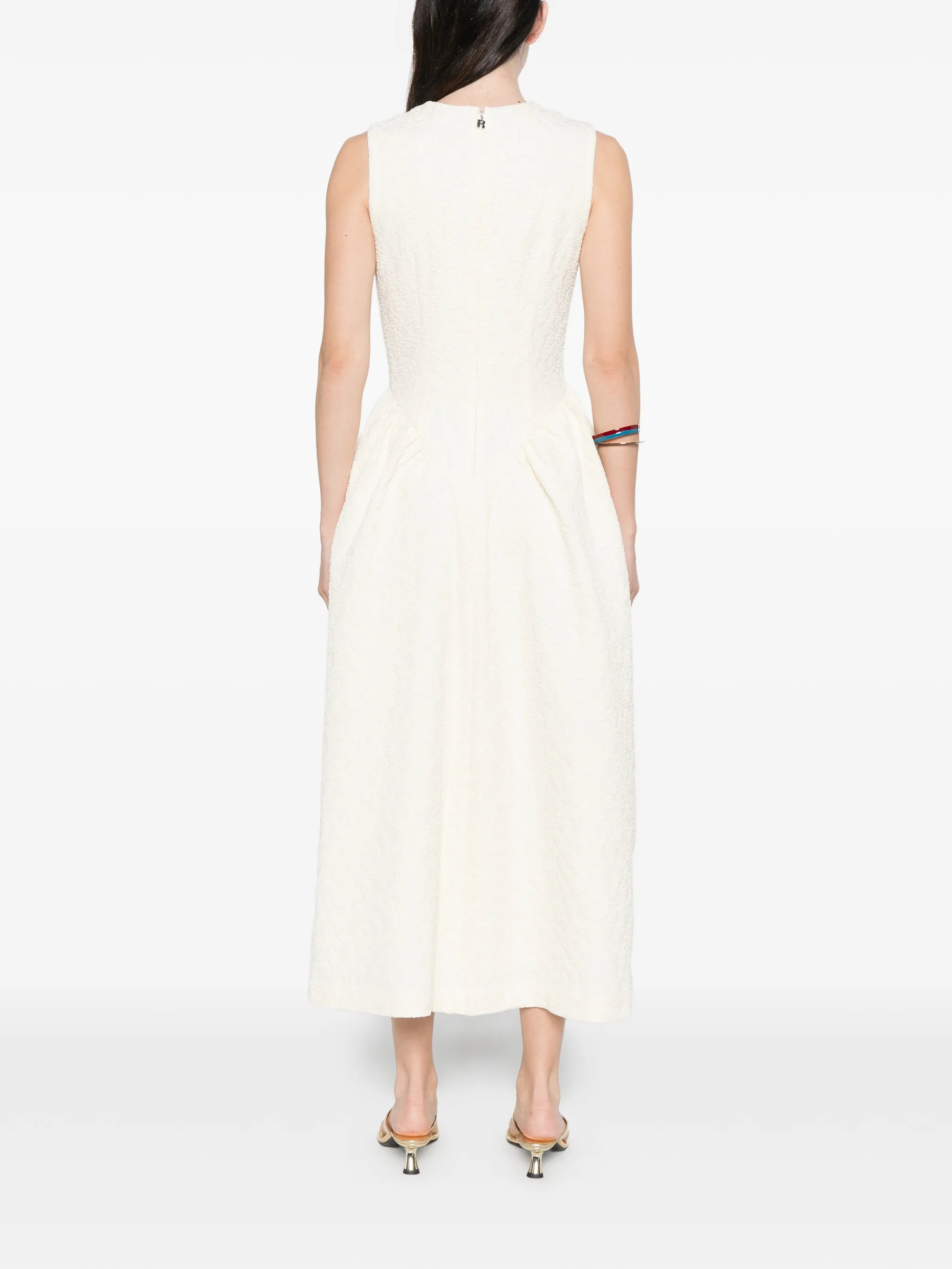 round-neck midi dress