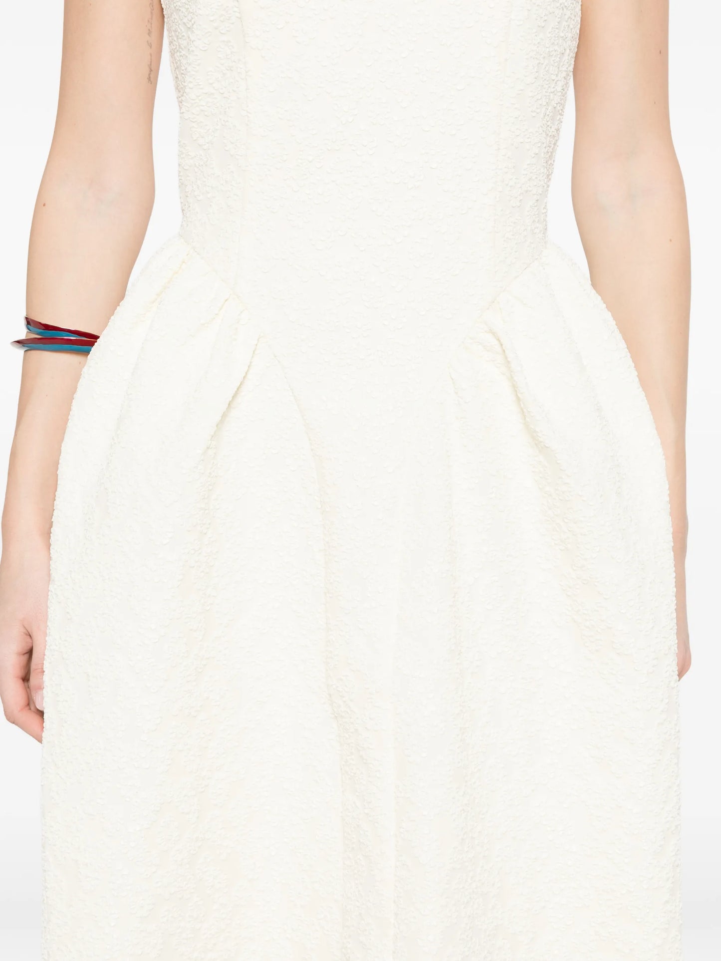 round-neck midi dress