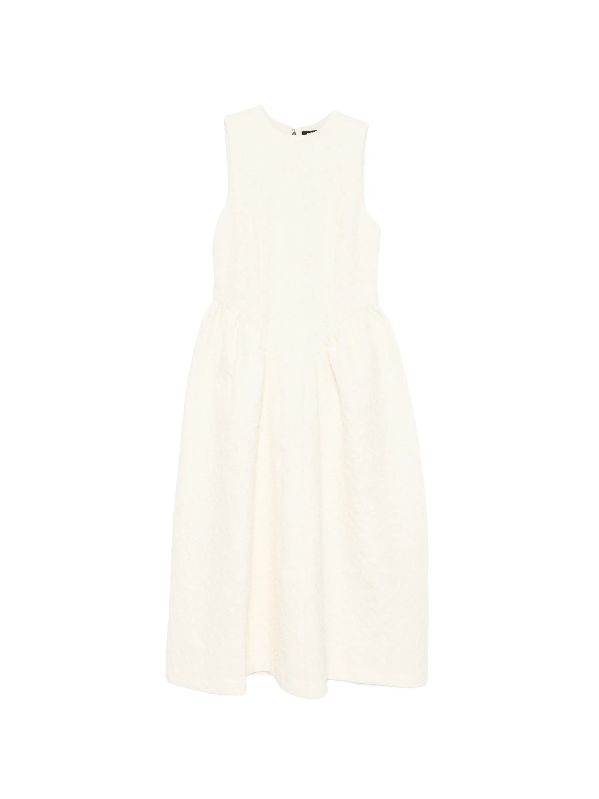 round-neck midi dress