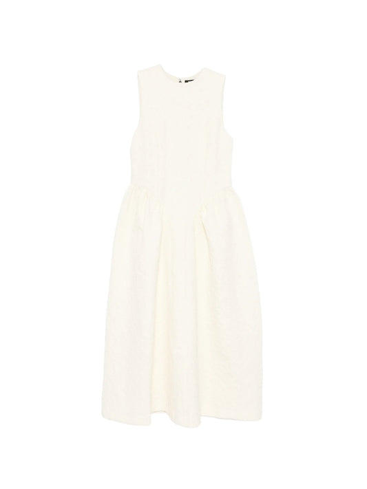 round-neck midi dress