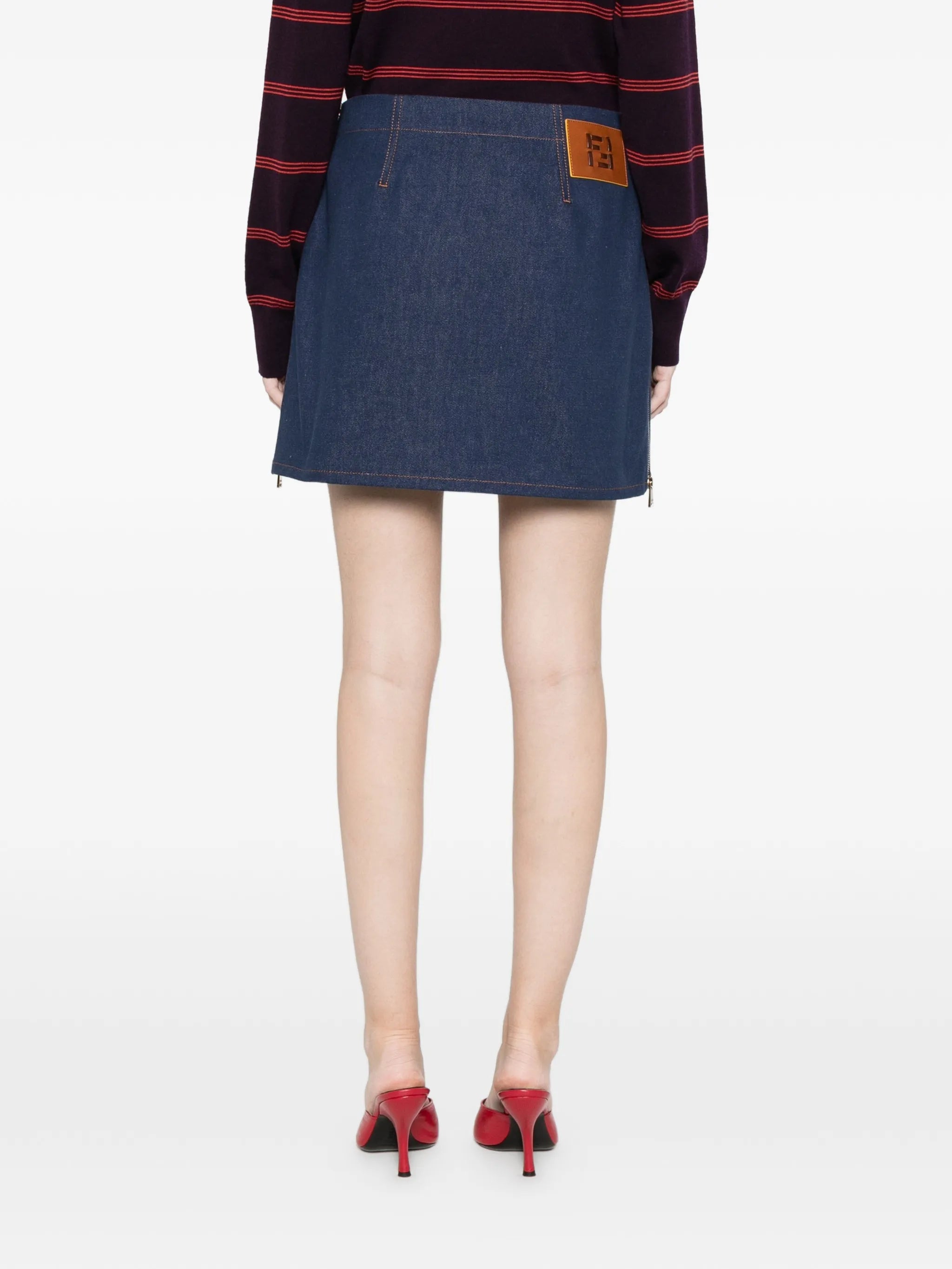 denim mini skirt