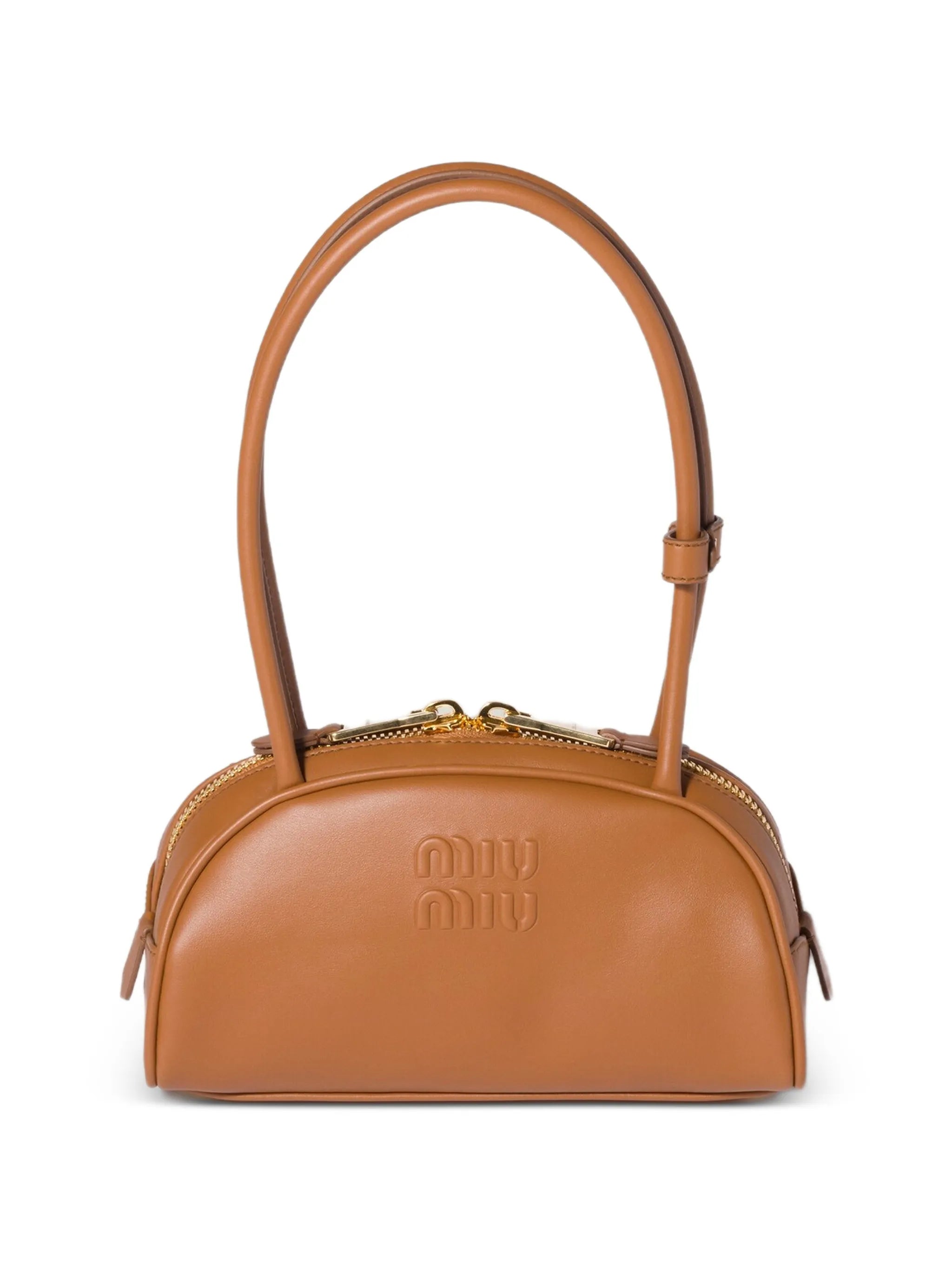 small Beau embossed-logo leather shoulder bag
