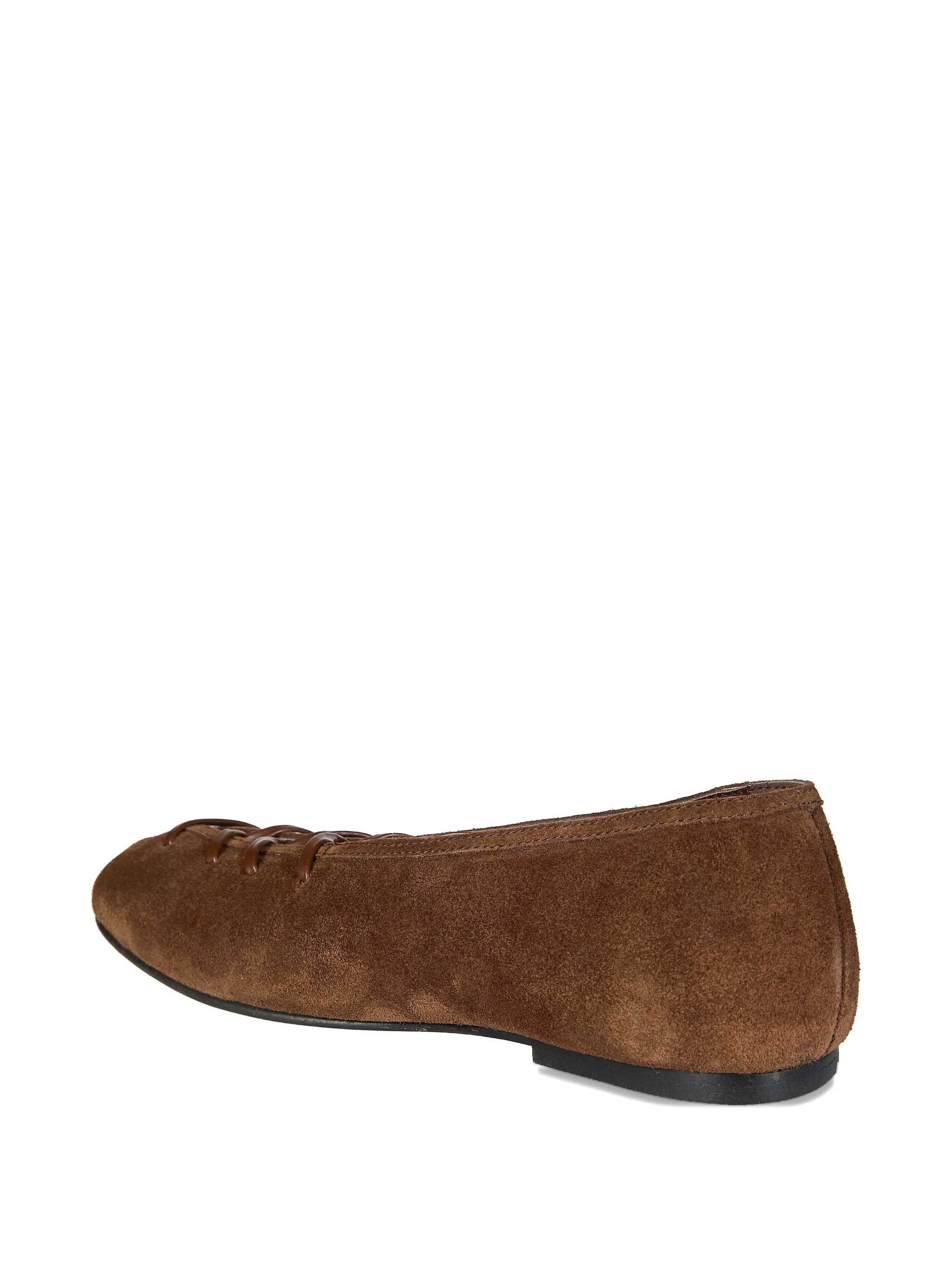 laced suede ballet flats