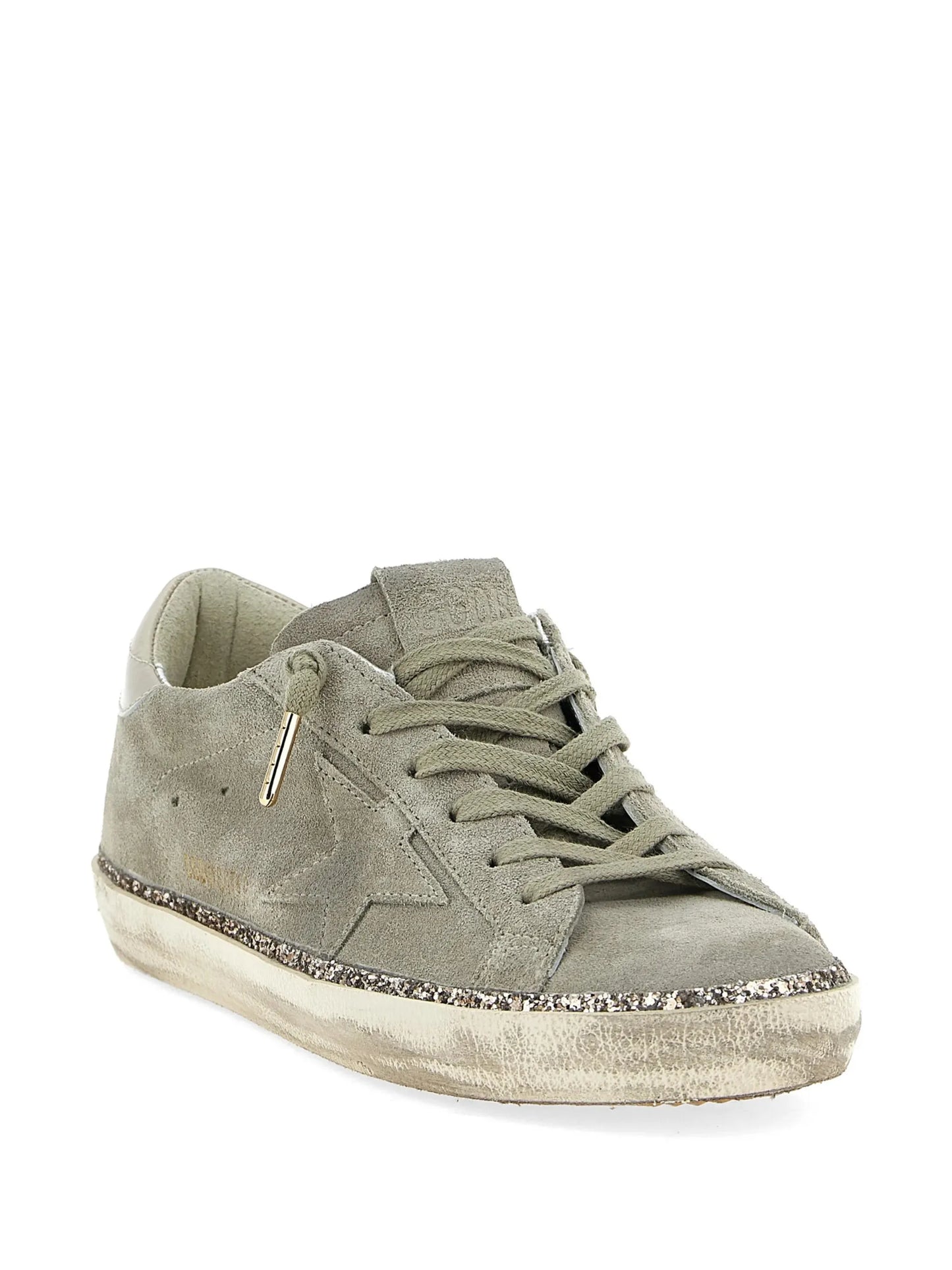 Super-Star glitter-star leather sneakers