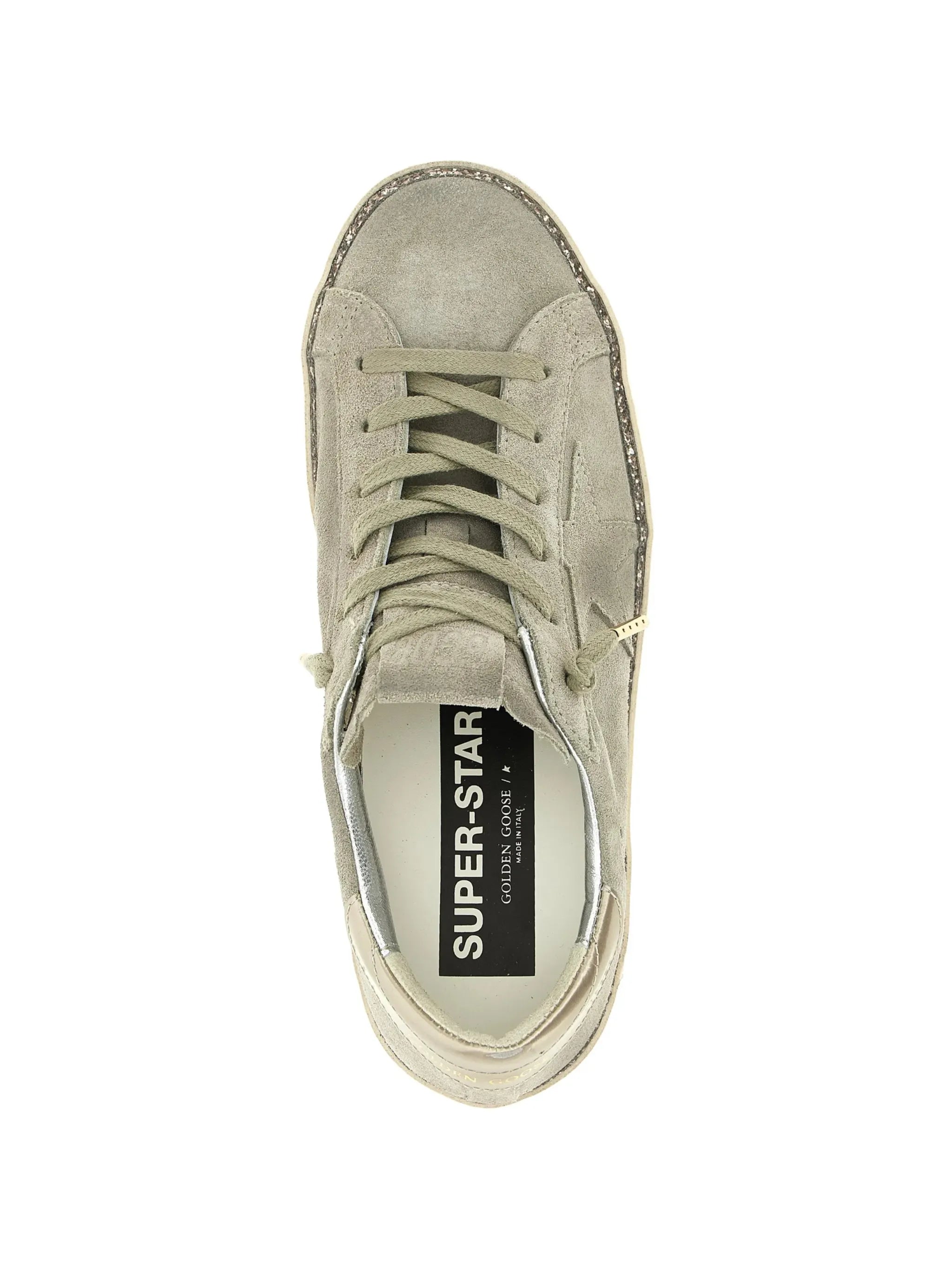 Super-Star glitter-star leather sneakers
