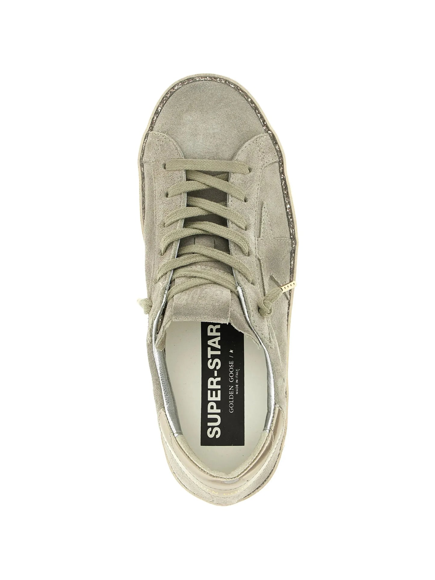Super-Star glitter-star leather sneakers