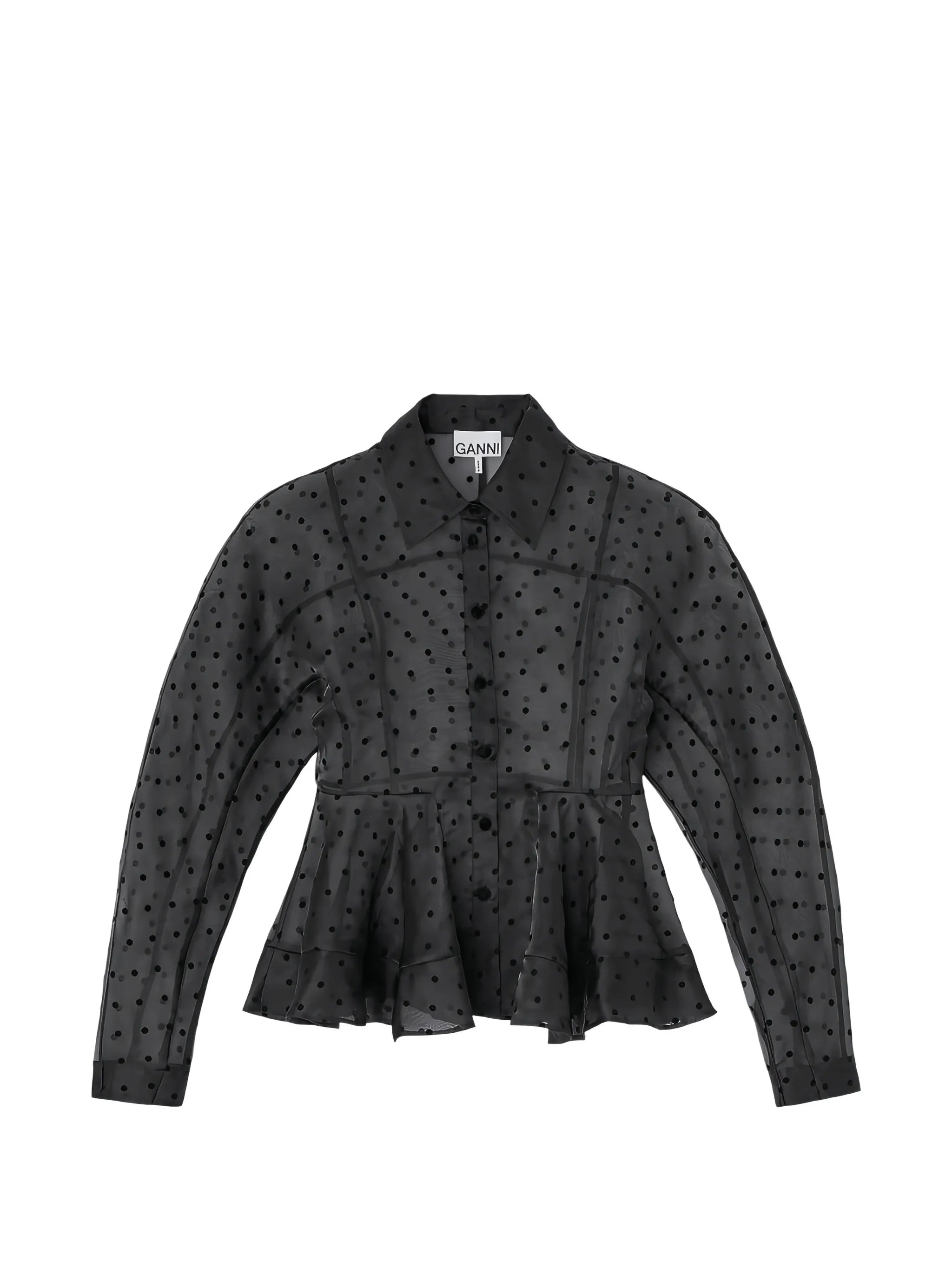 polka-dot peplum shirt