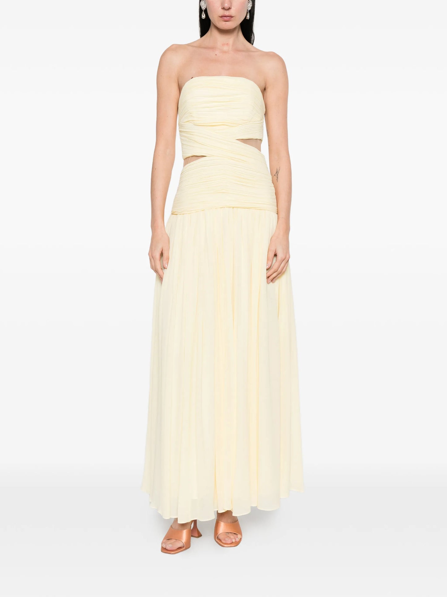 Georgette strapless maxi dress