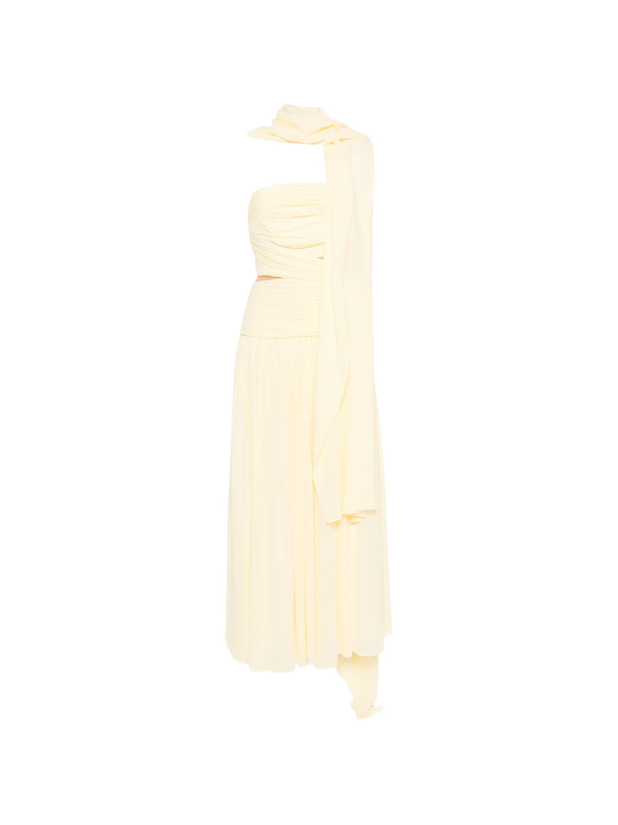 Georgette strapless maxi dress