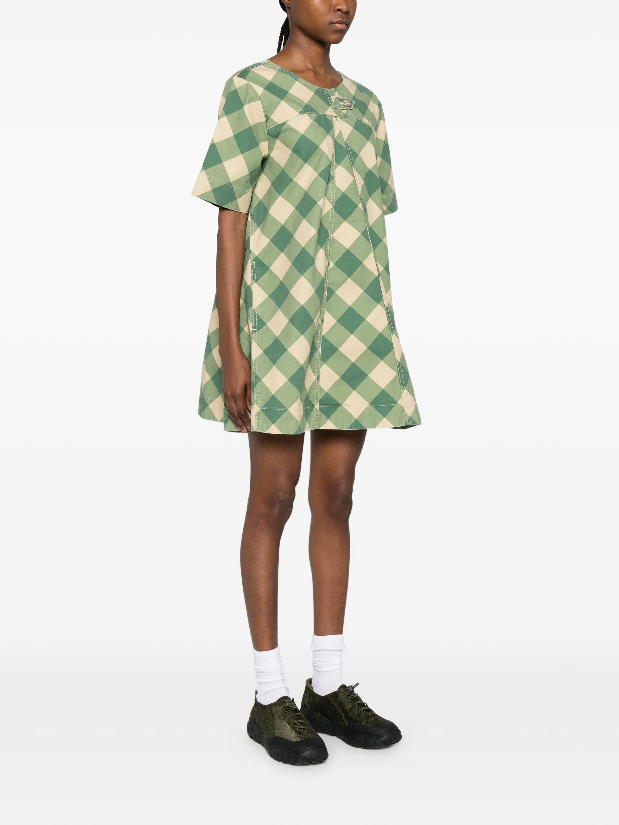checked mini dress