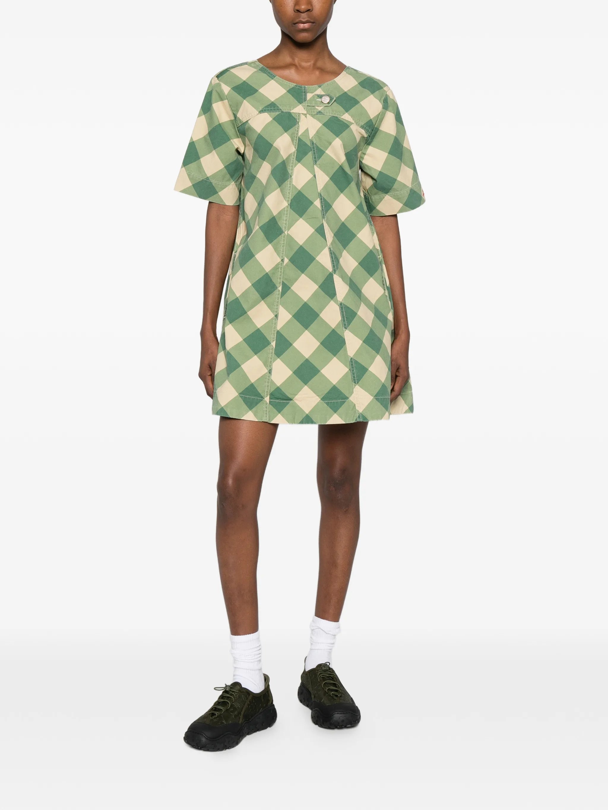 checked mini dress