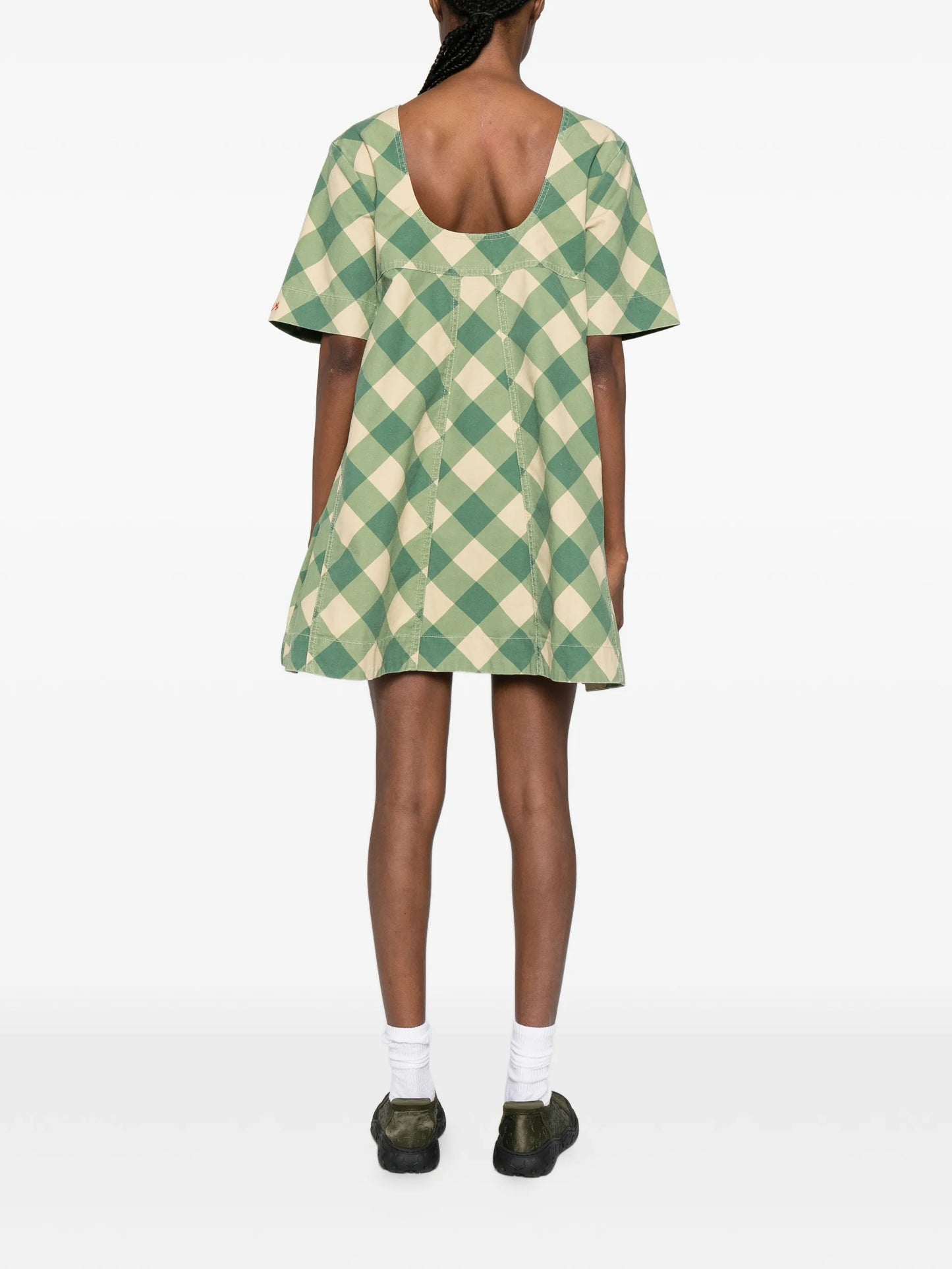 checked mini dress