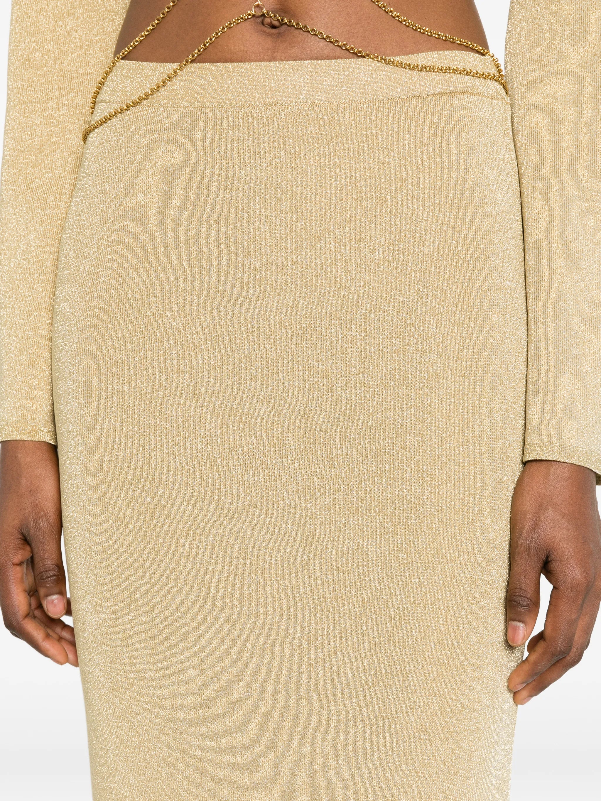straight-hem midi skirt