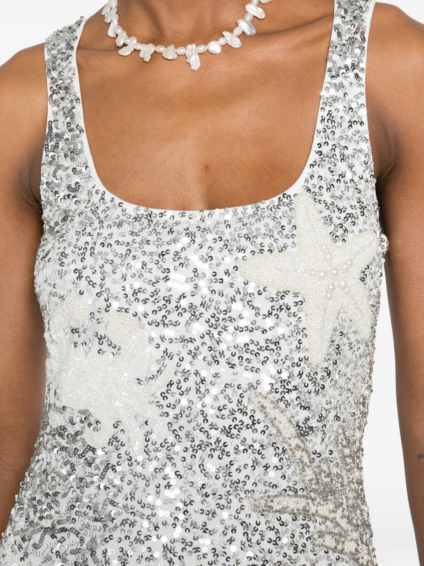 Mermaid sequin-embellished mini dress