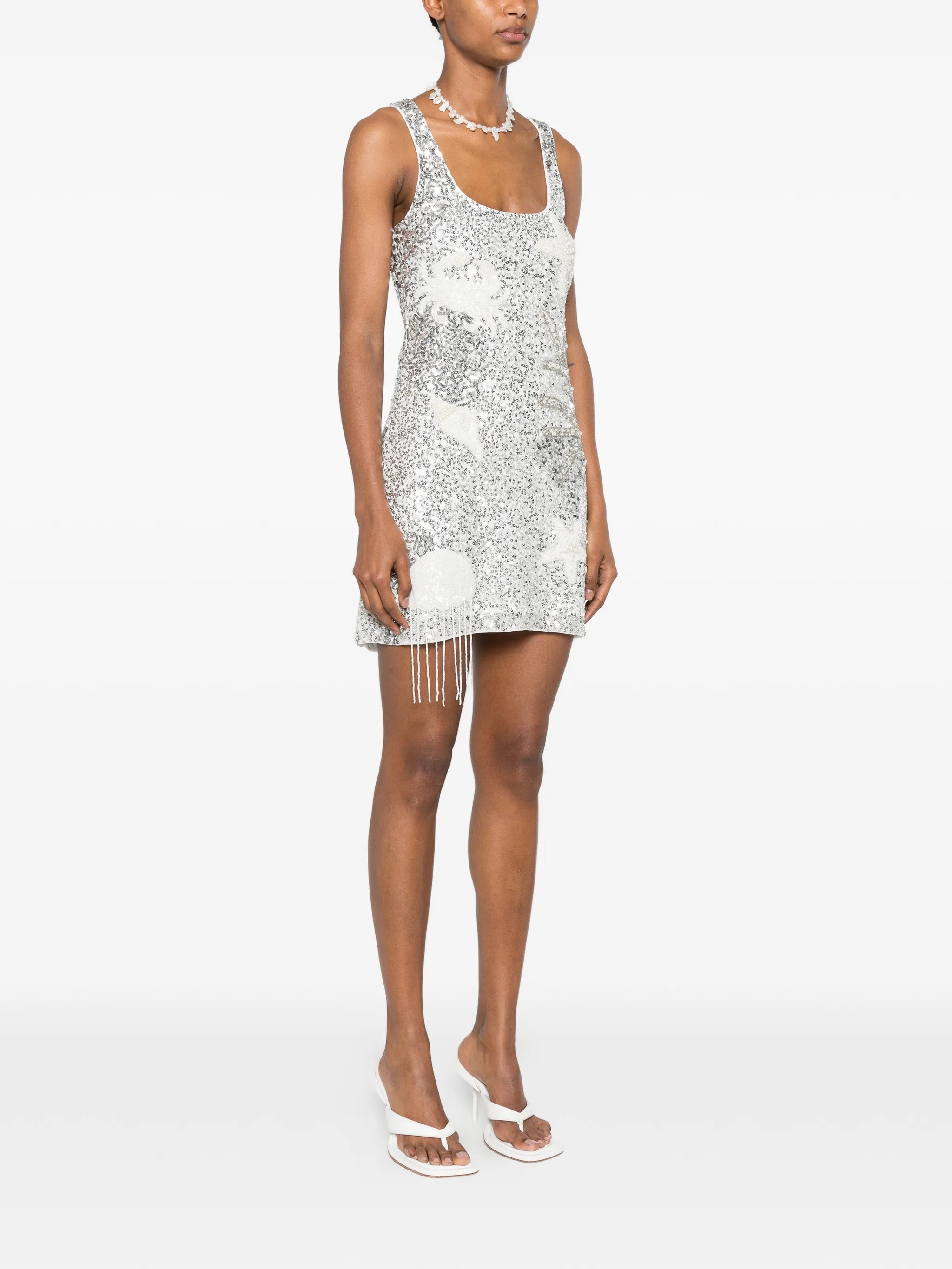 Mermaid sequin-embellished mini dress