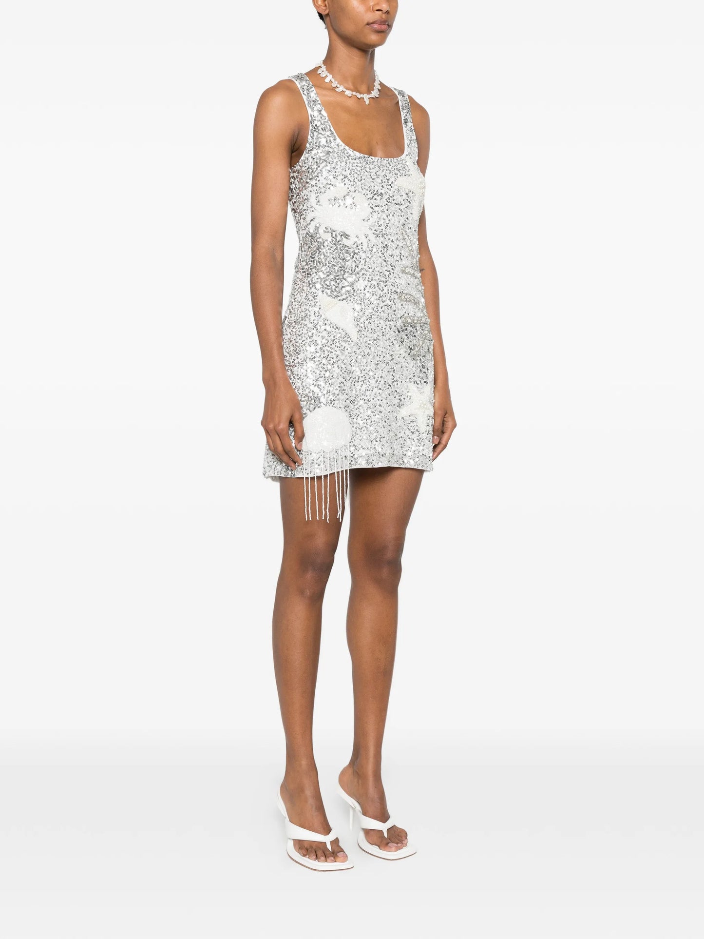 Mermaid sequin-embellished mini dress