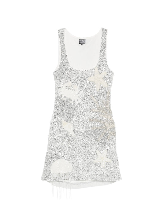 Mermaid sequin-embellished mini dress