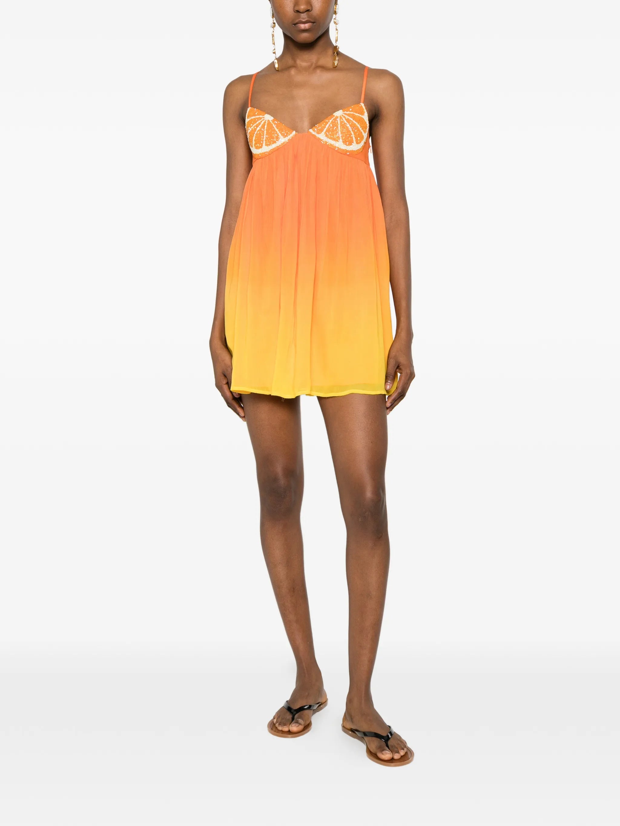 Citrus sequin-embellished ombre mini  dress