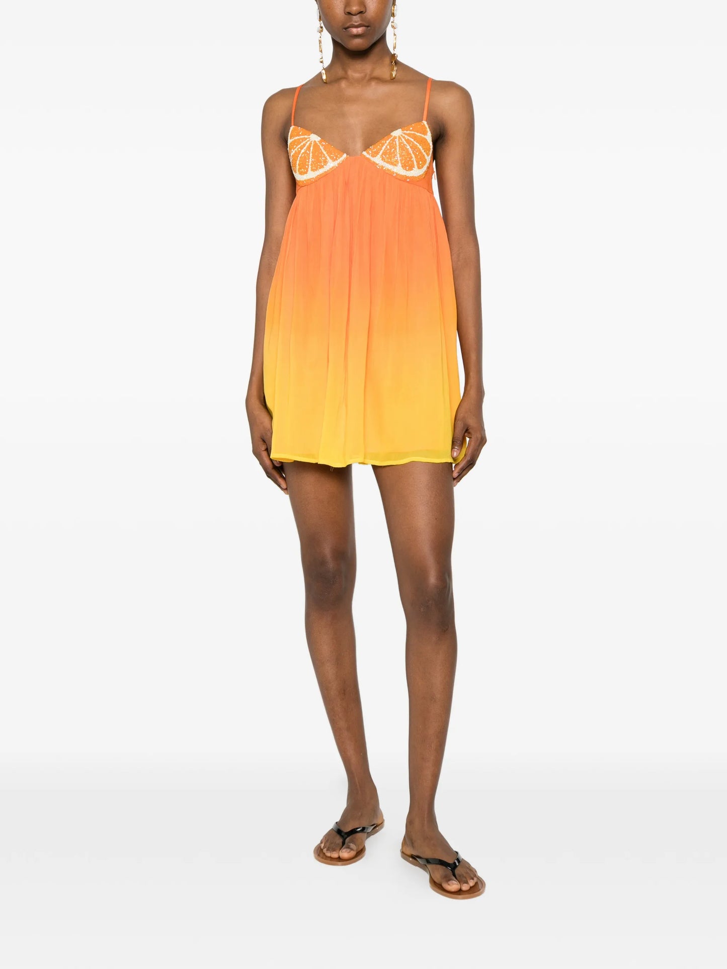 Citrus sequin-embellished ombre mini  dress