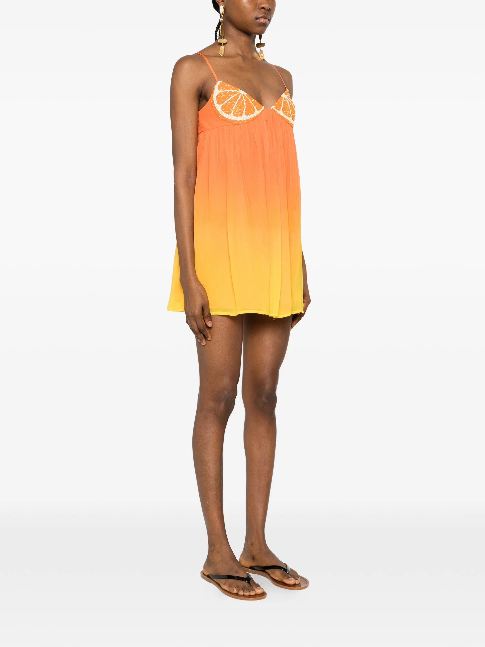 Citrus sequin-embellished ombre mini  dress