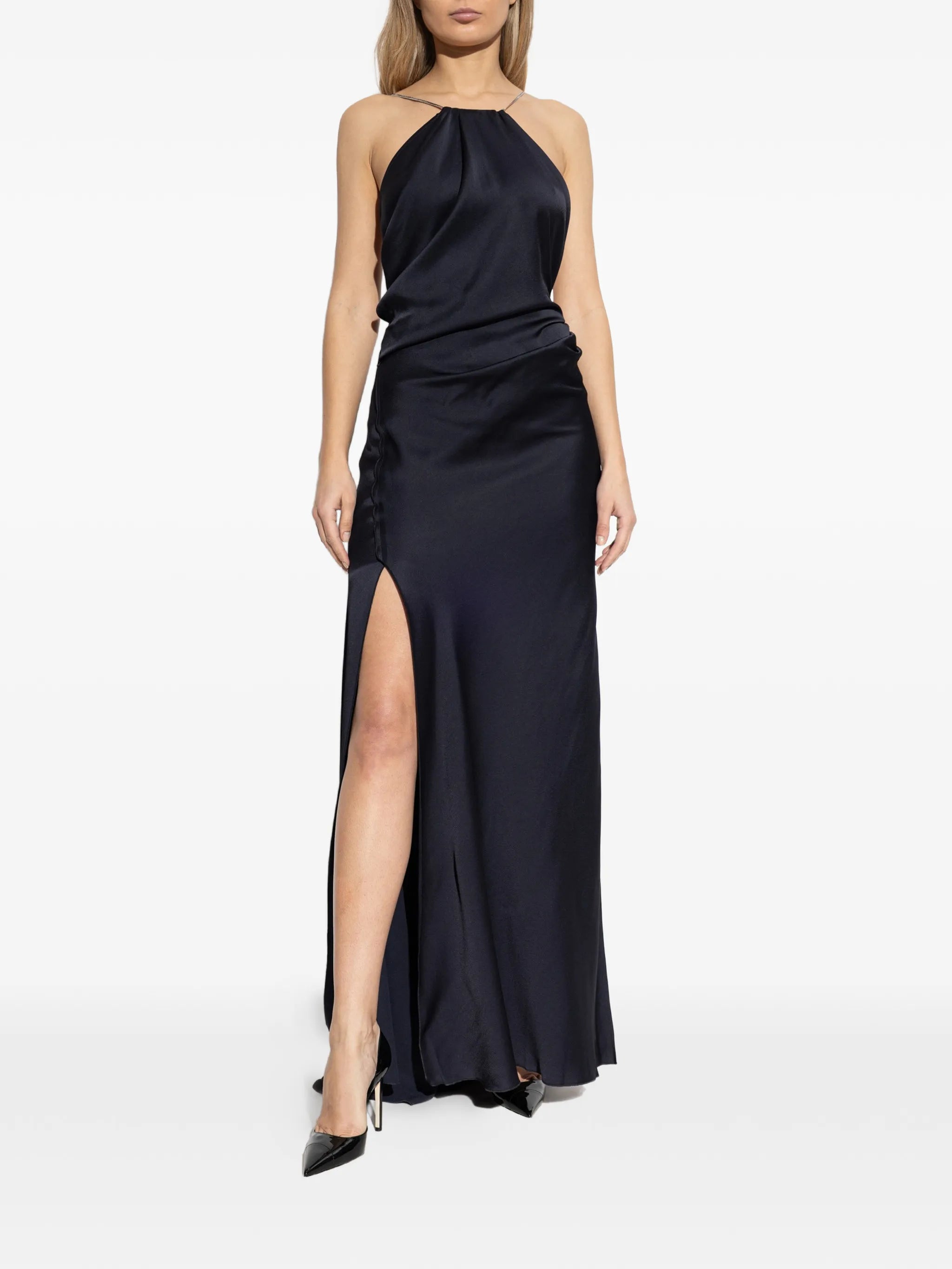 chain halter gown