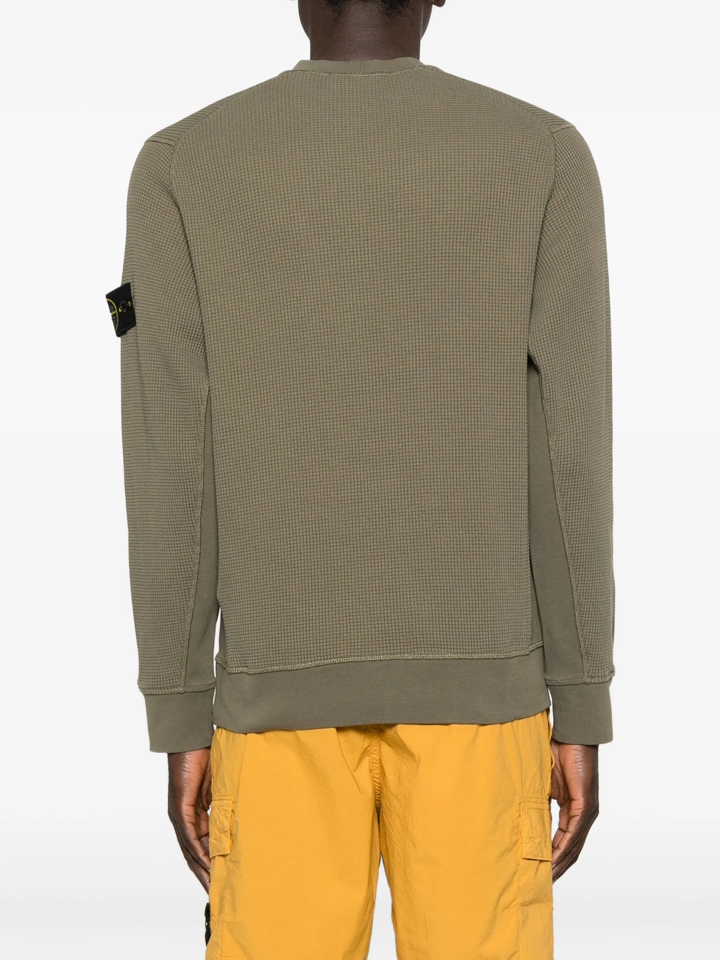 waffle-knit patch sweatshirt