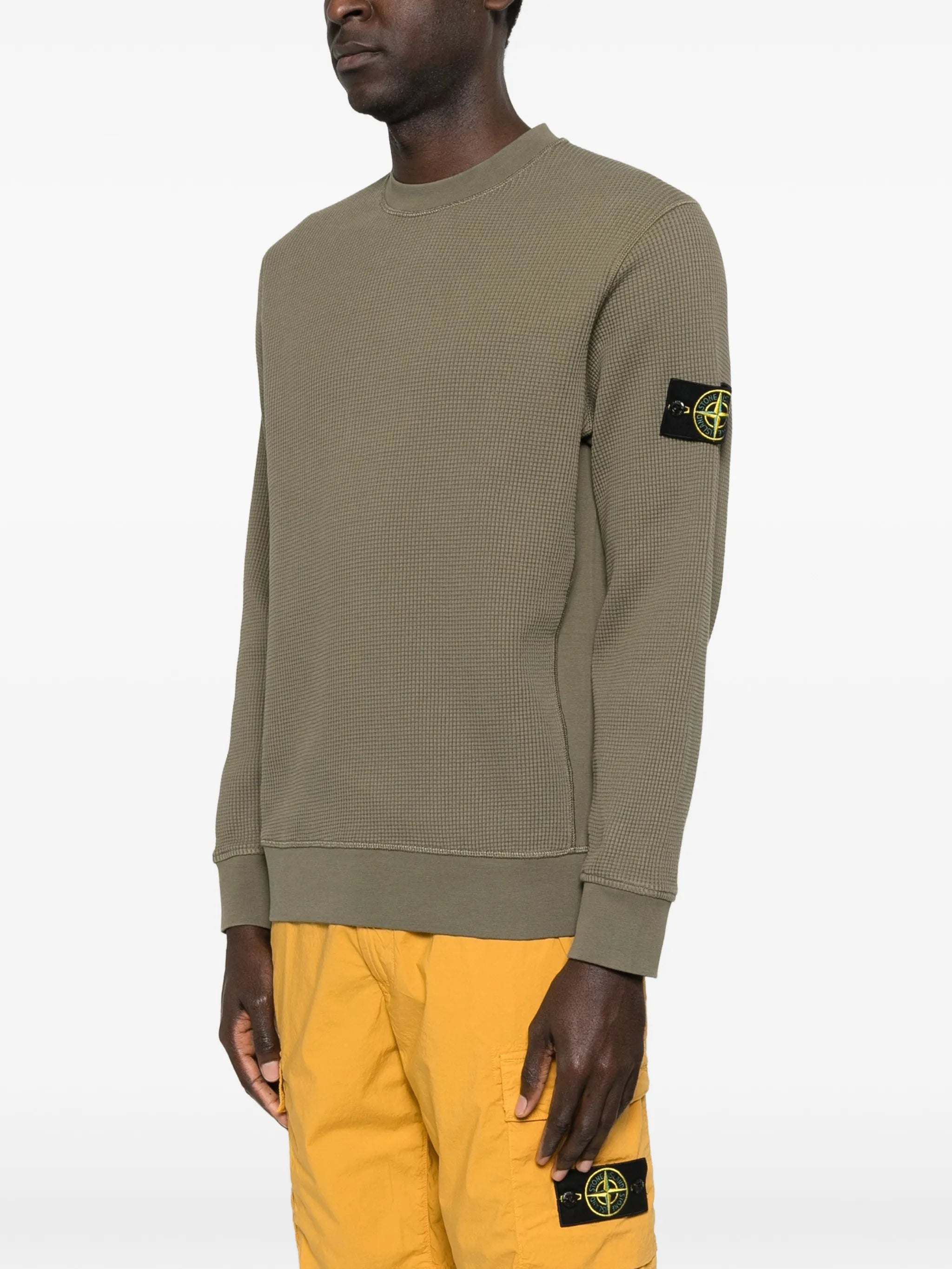 waffle-knit patch sweatshirt