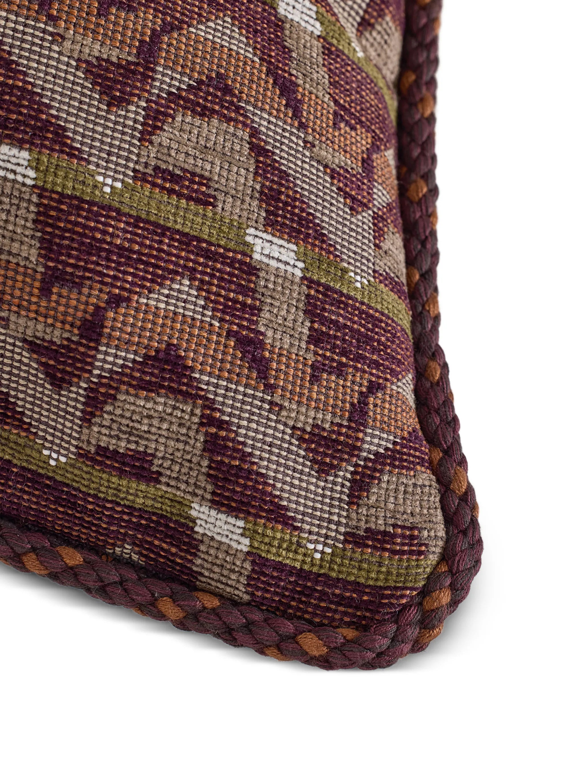 Fulton patterned rope-trim cushion