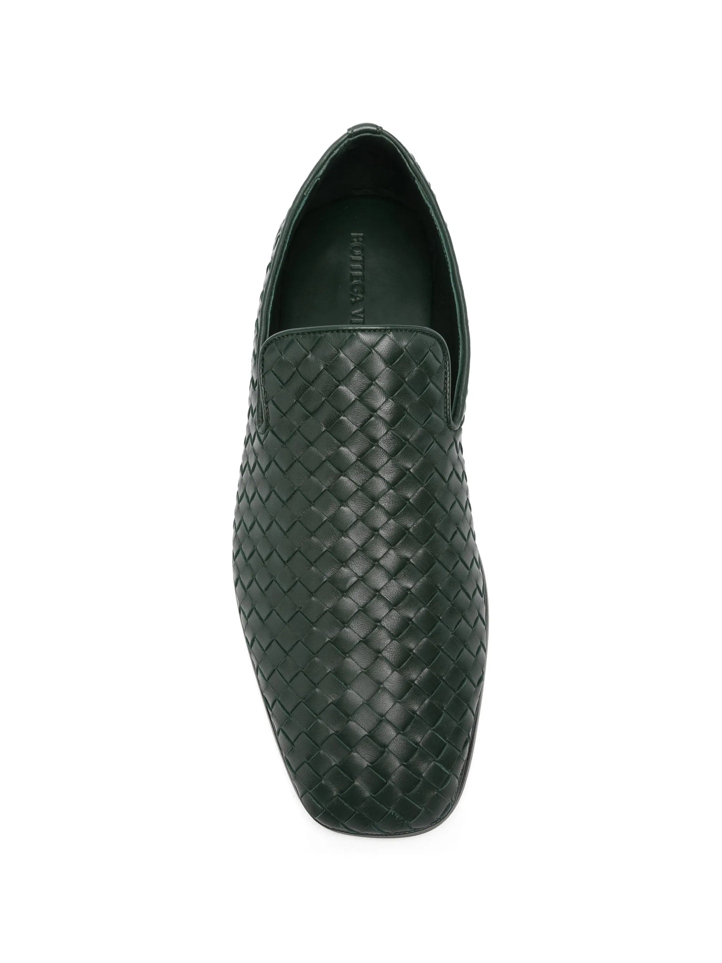 Intrecciato square-toe loafers