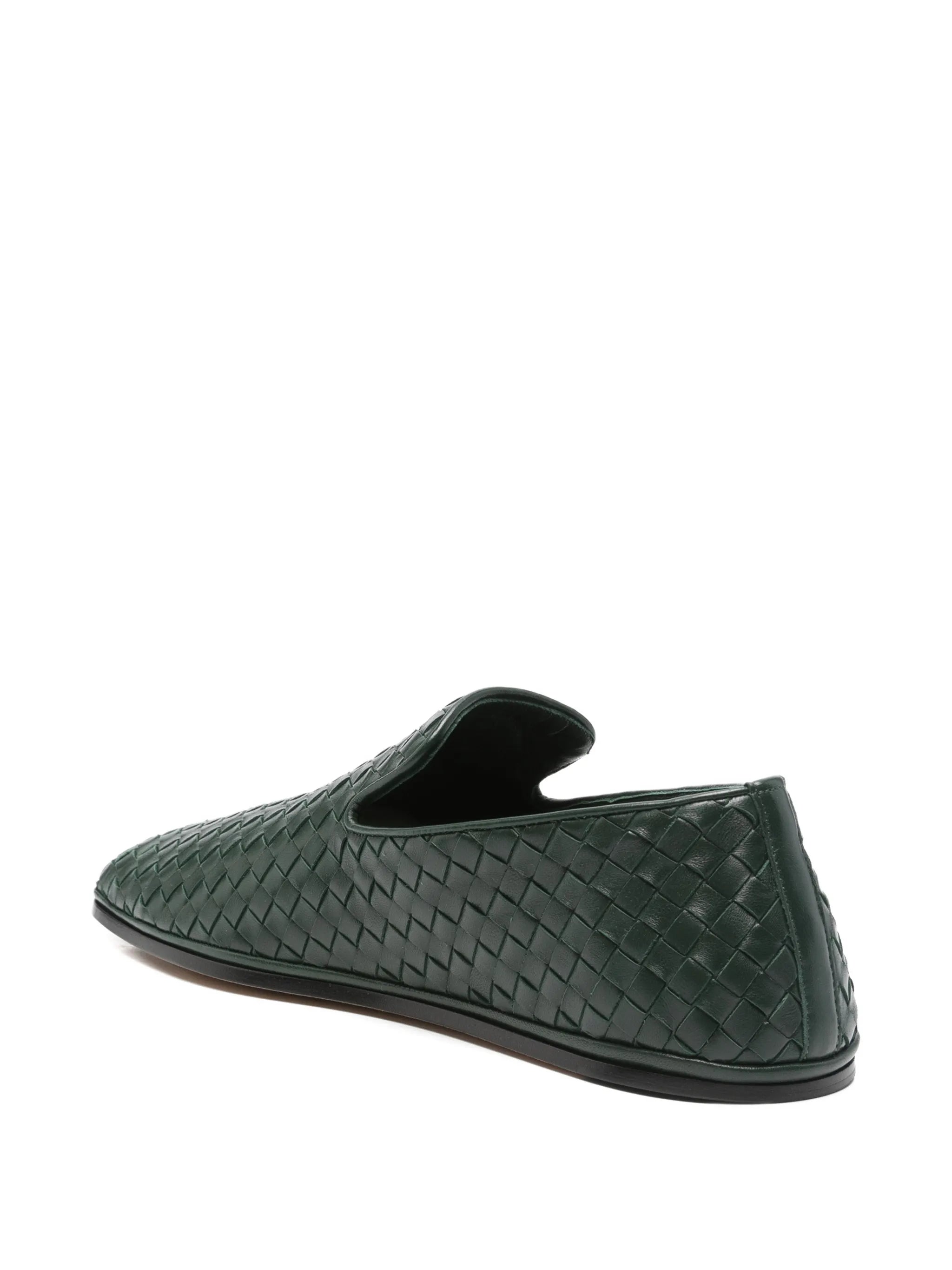 Intrecciato square-toe loafers