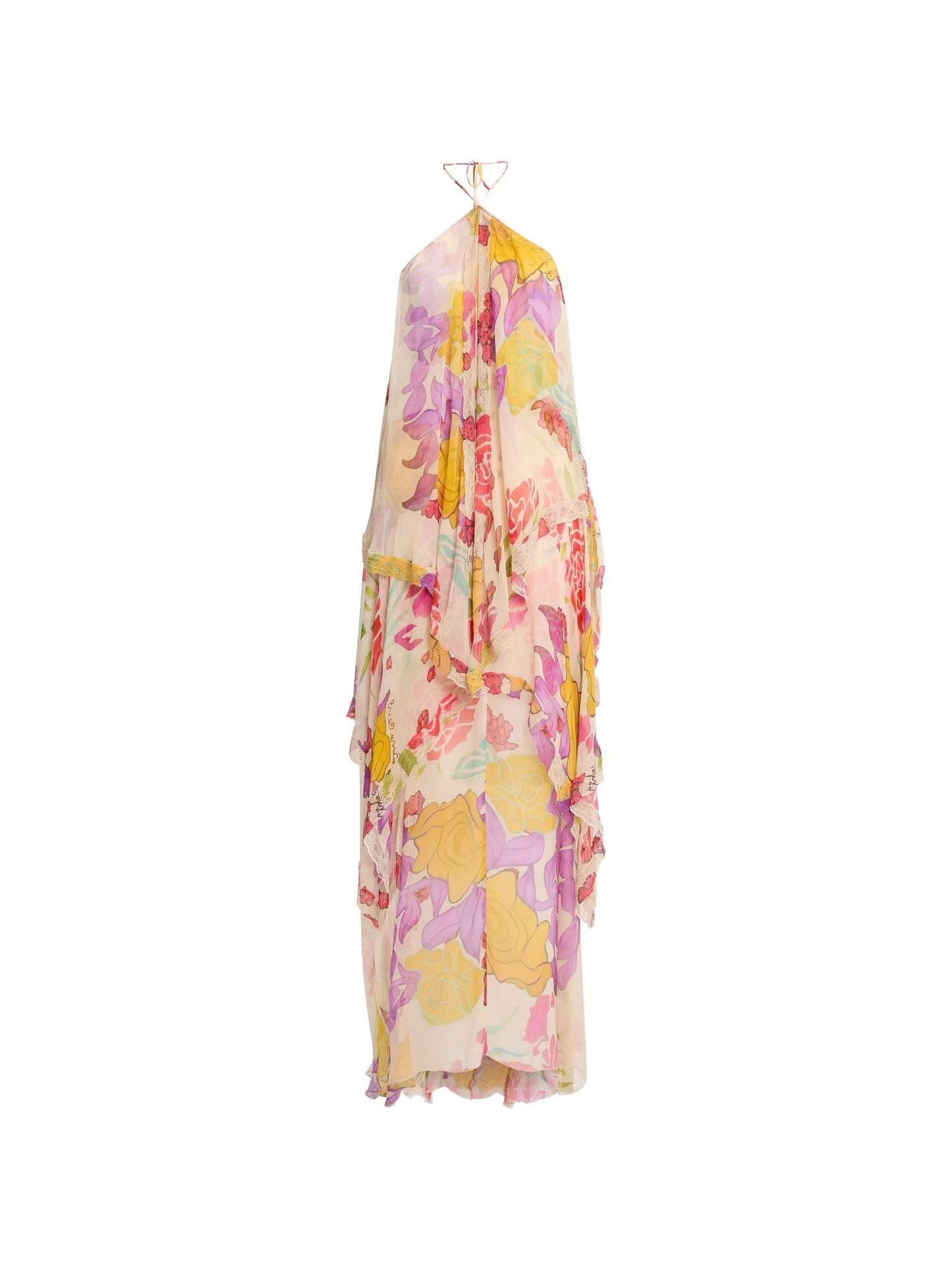 Flores halter-neck maxi dress
