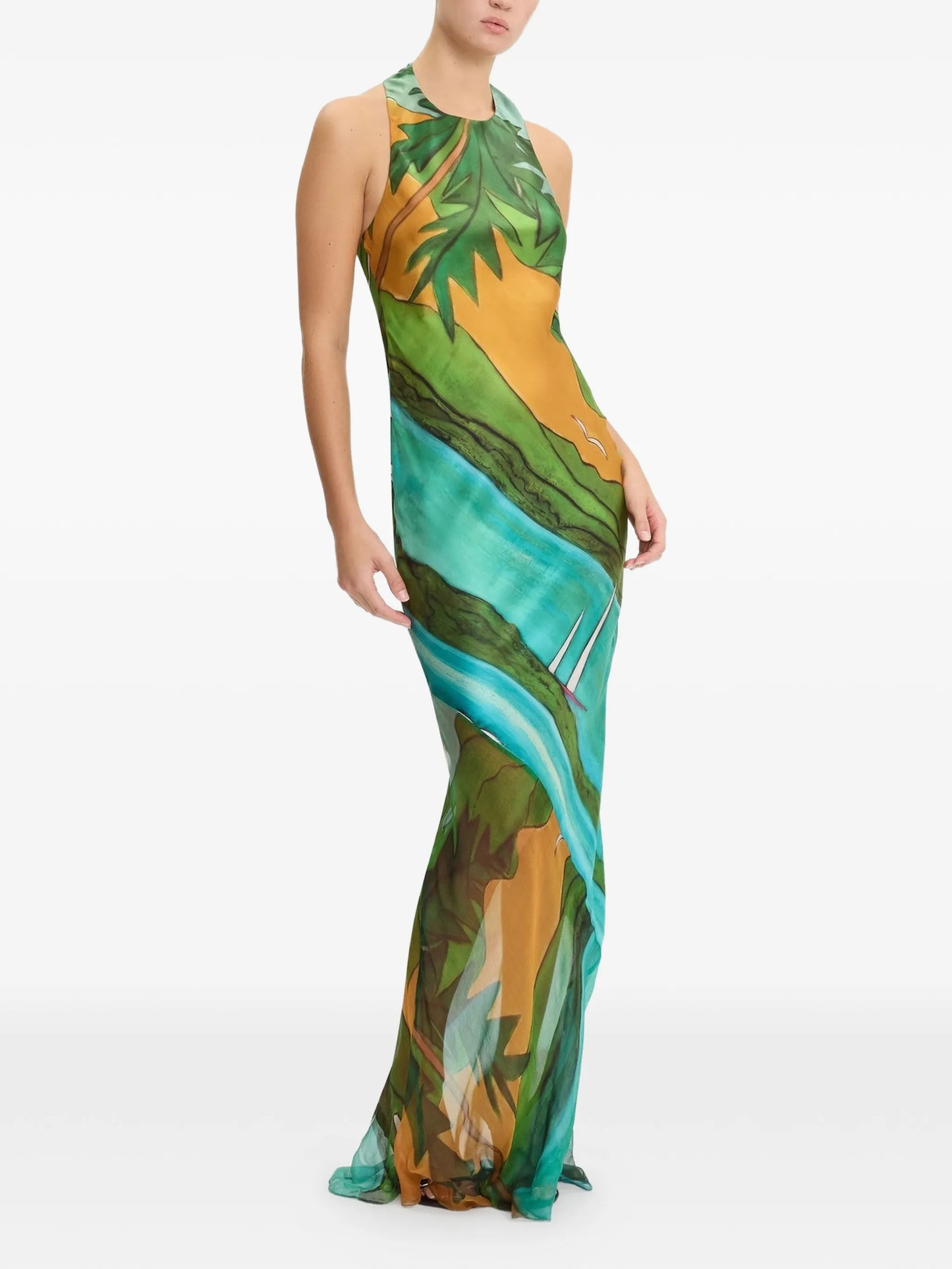 Magdalena halter-neck maxi dress