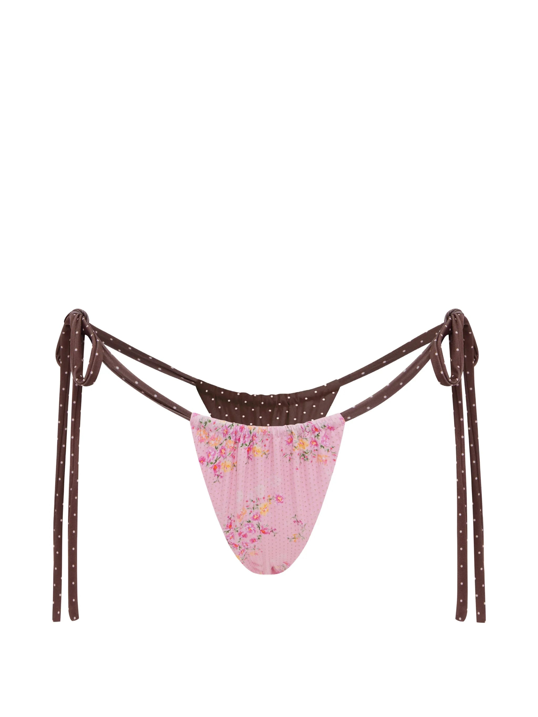 Birdie reversible floral bikini bottoms