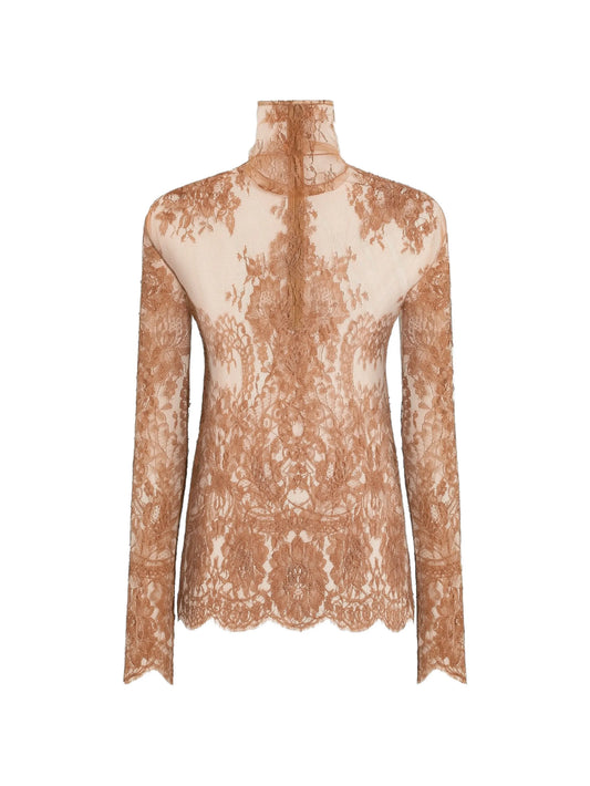 lace high-neck top