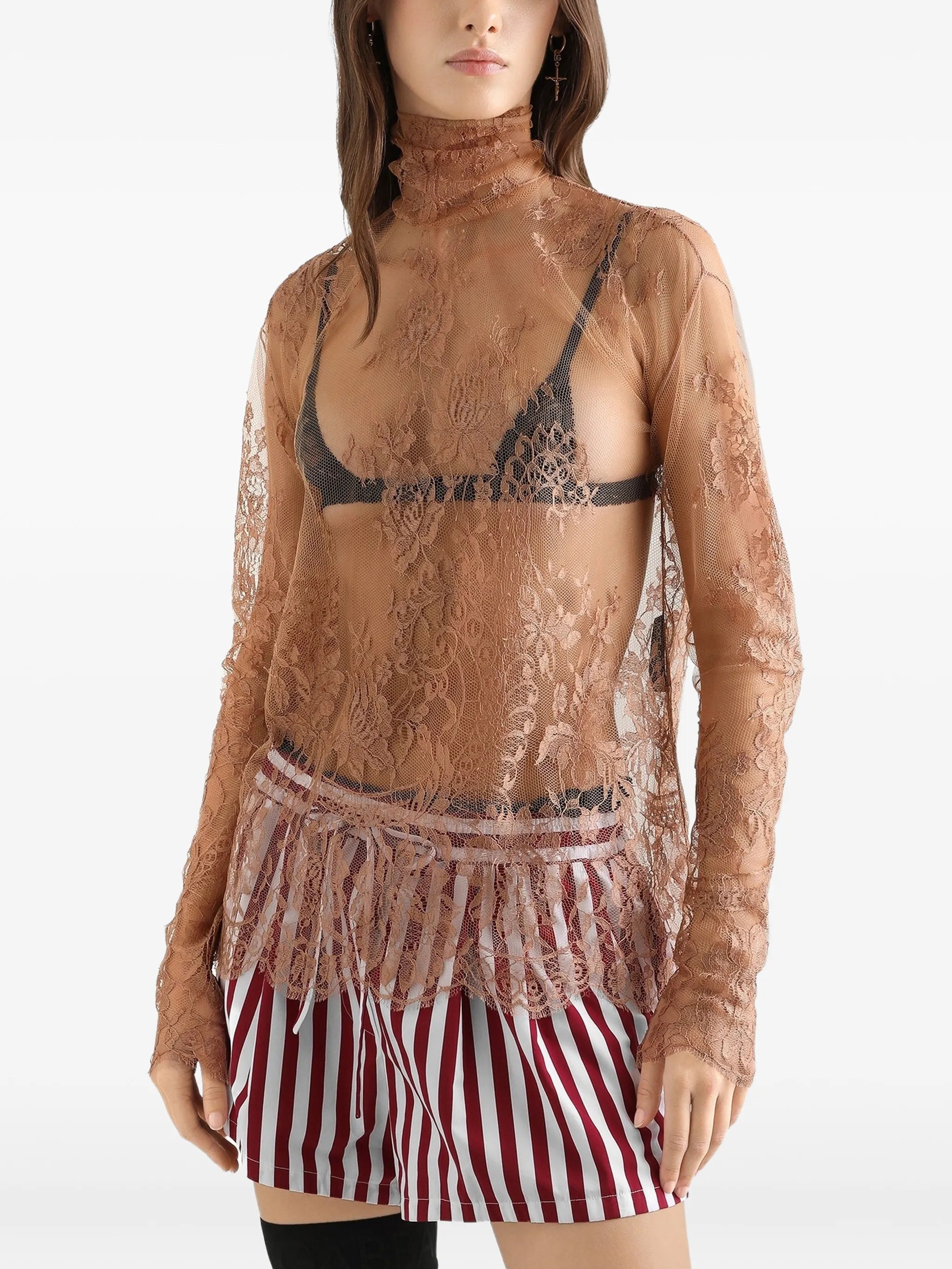 lace high-neck top