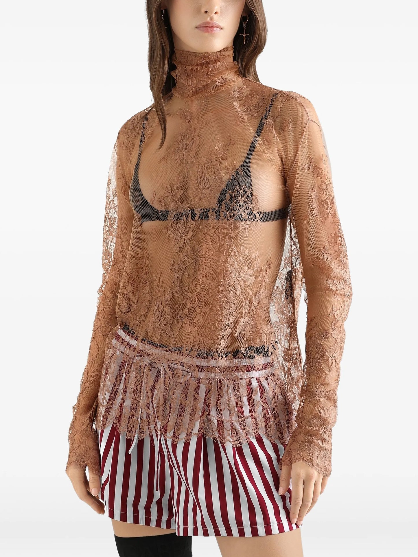 lace high-neck top