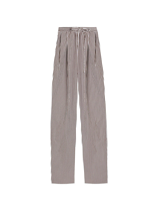 striped poplin trousers