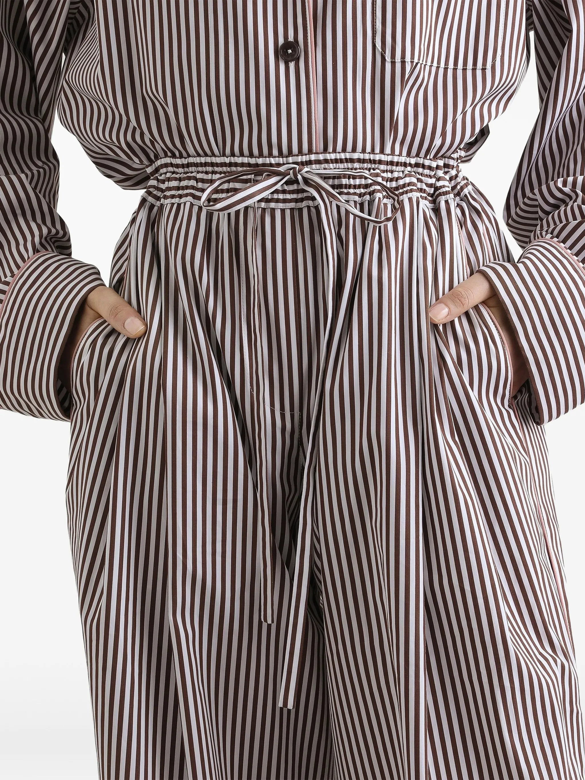 striped poplin trousers