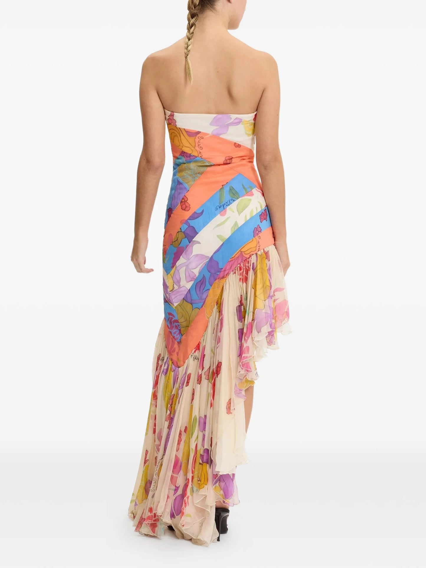 Flores strapless asymmetric dress