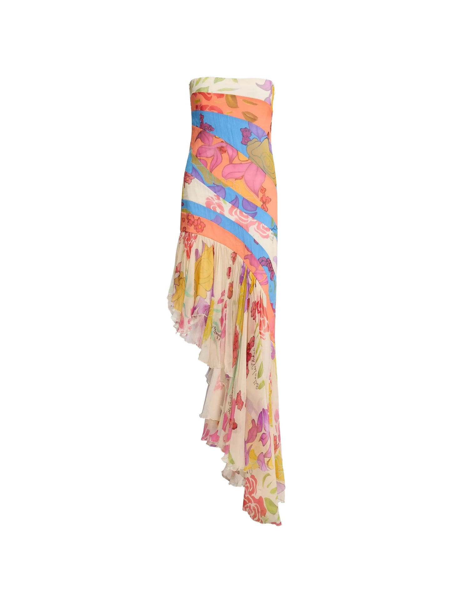Flores strapless asymmetric dress