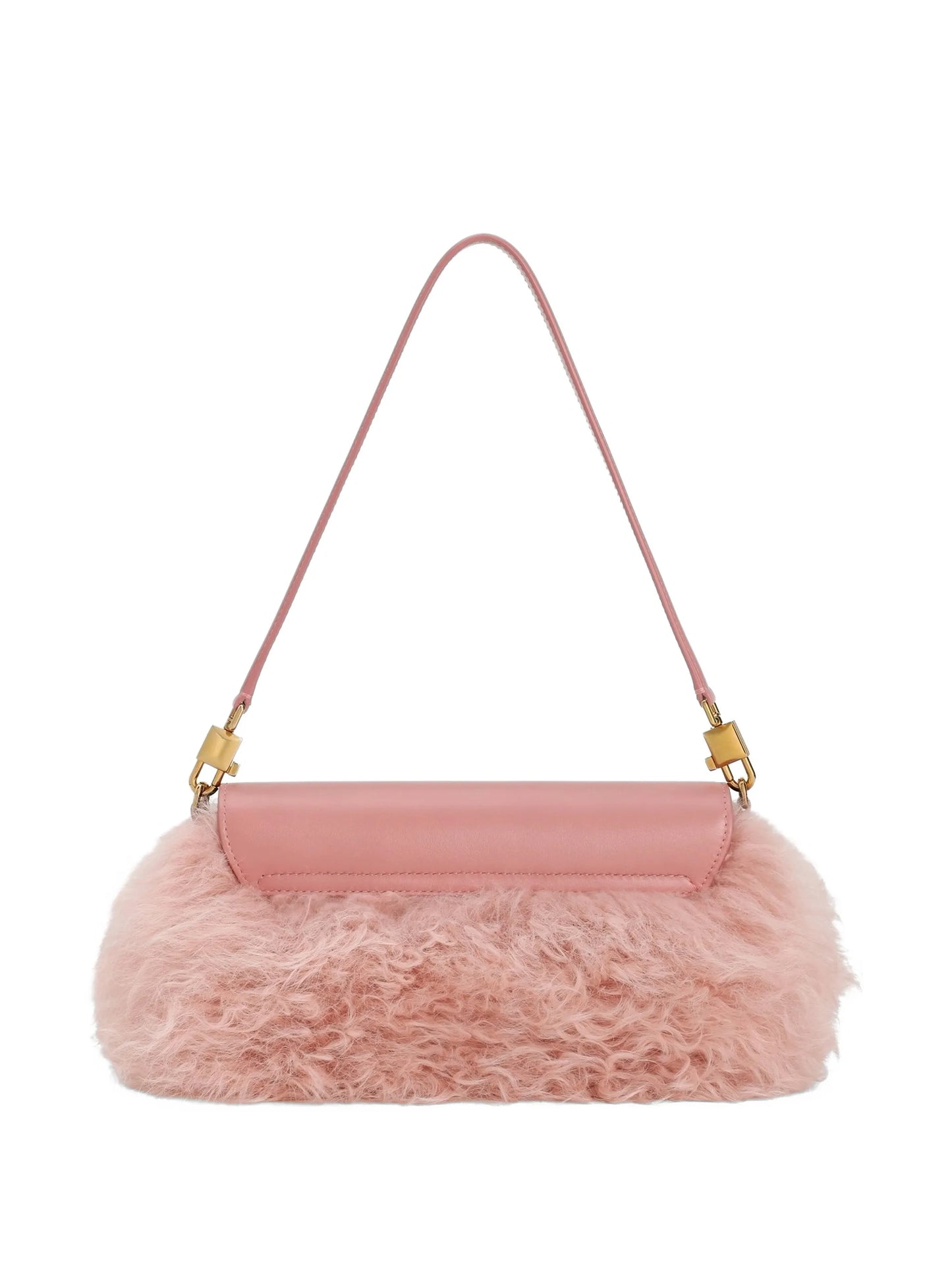 Marlene shearling and palmellato calfskin shoulder bag