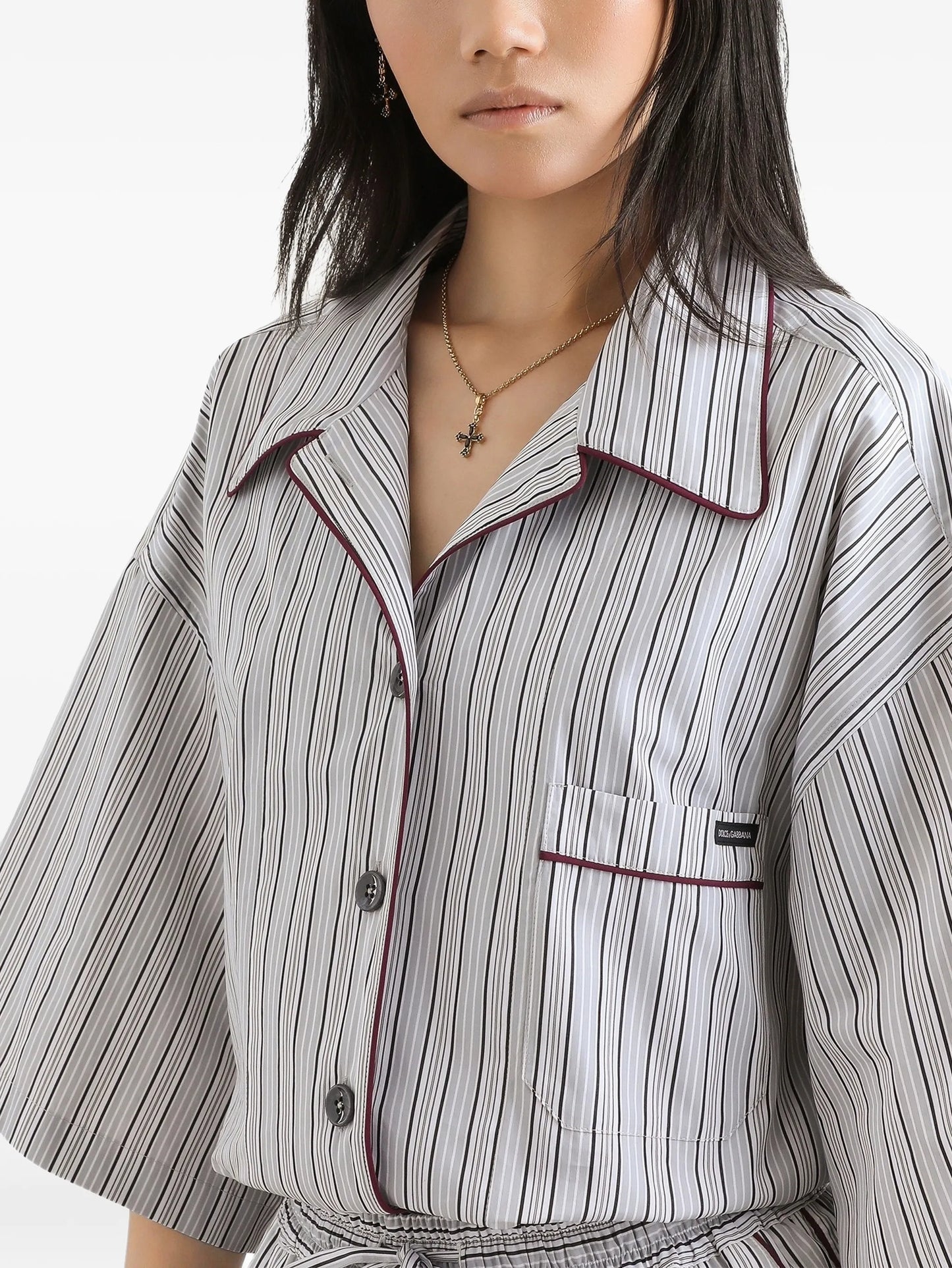 striped poplin shirt